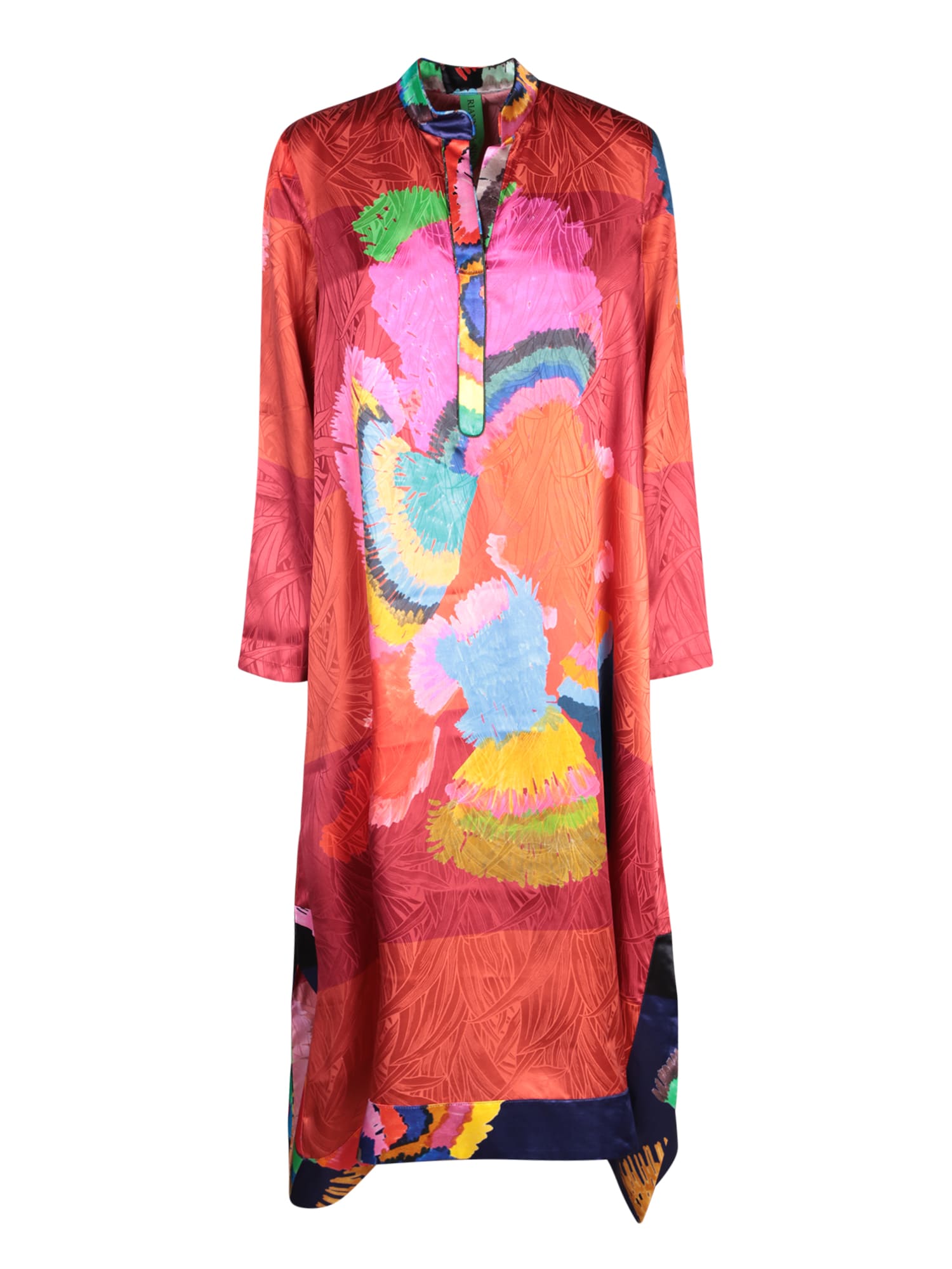 Shop Rianna + Nina Niki Papagalos Coral Kaftan In Pink