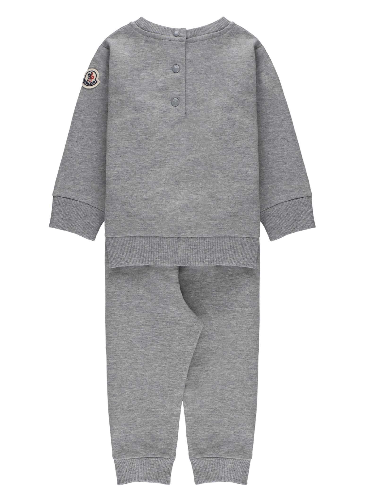 Moncler Two Pieces Suit With Logo In Gray