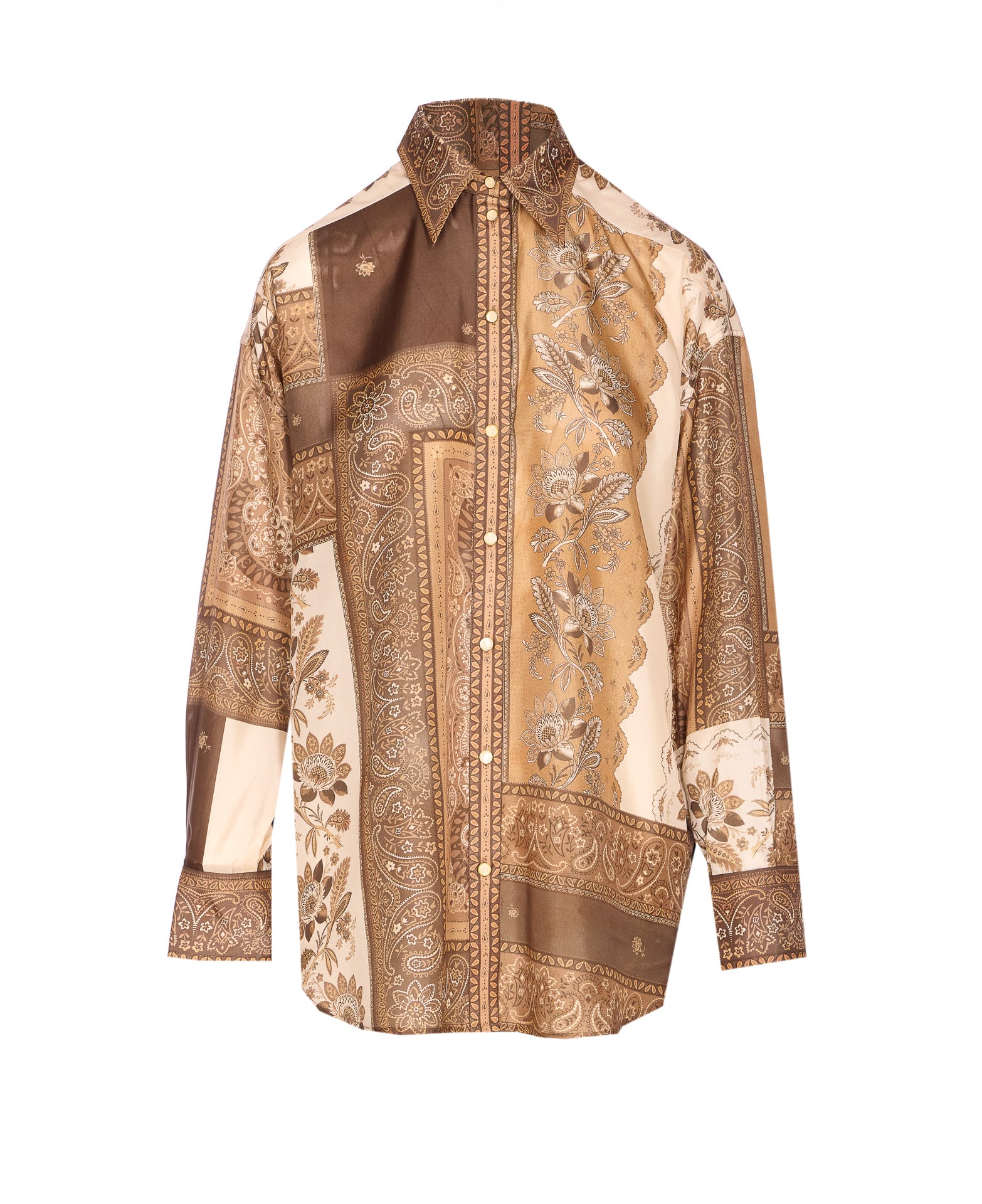 Zimmermann Lucky Printed Silk Shirt In Multi