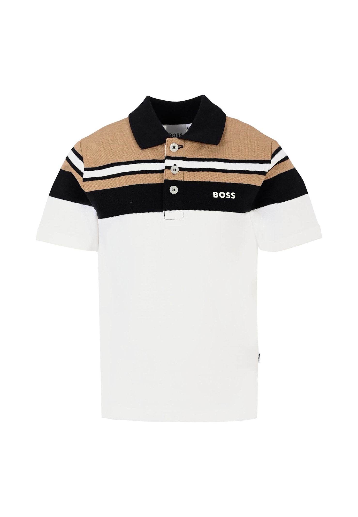 Hugo Boss White Polo Shirt For Boy With Logo In White