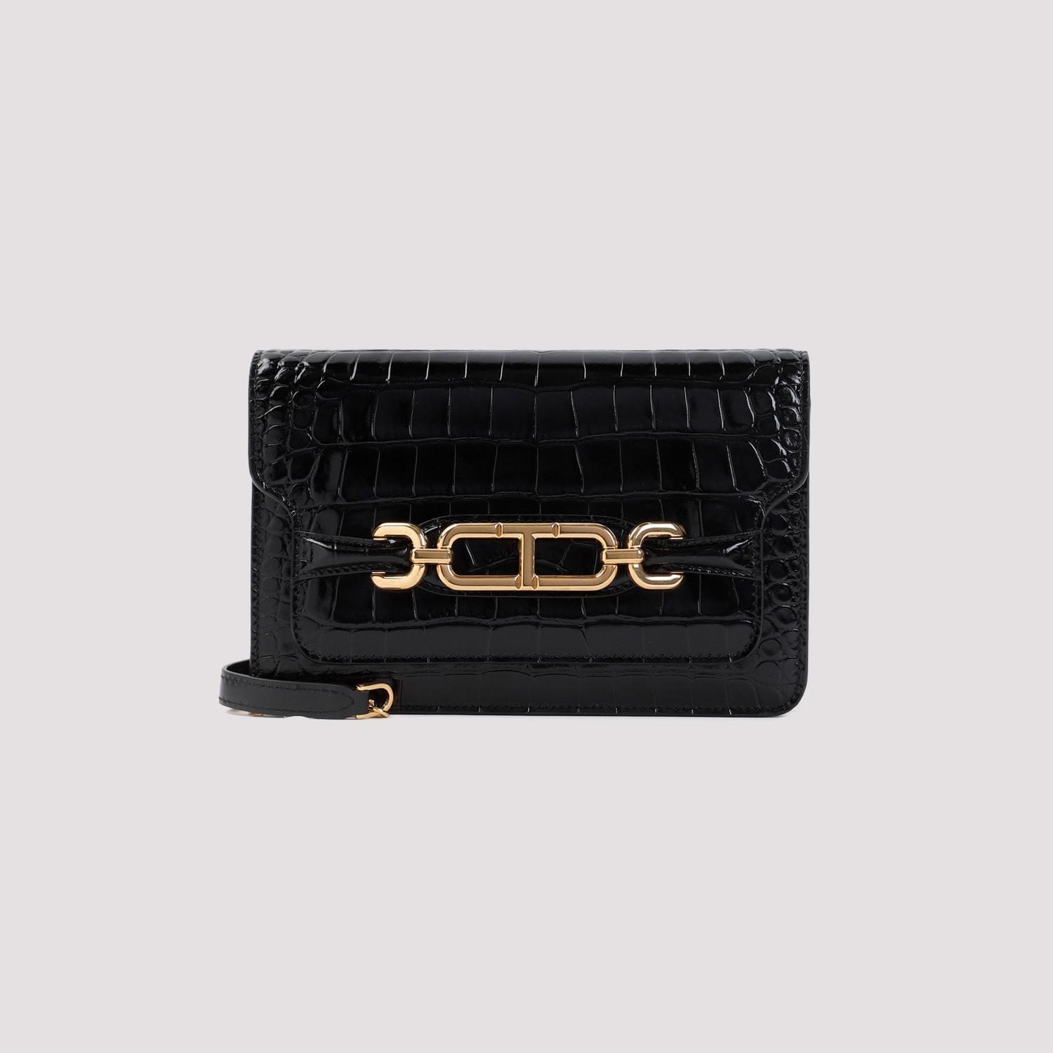 TOM FORD STAMPED CROC SMALL SHOULDER BAG 