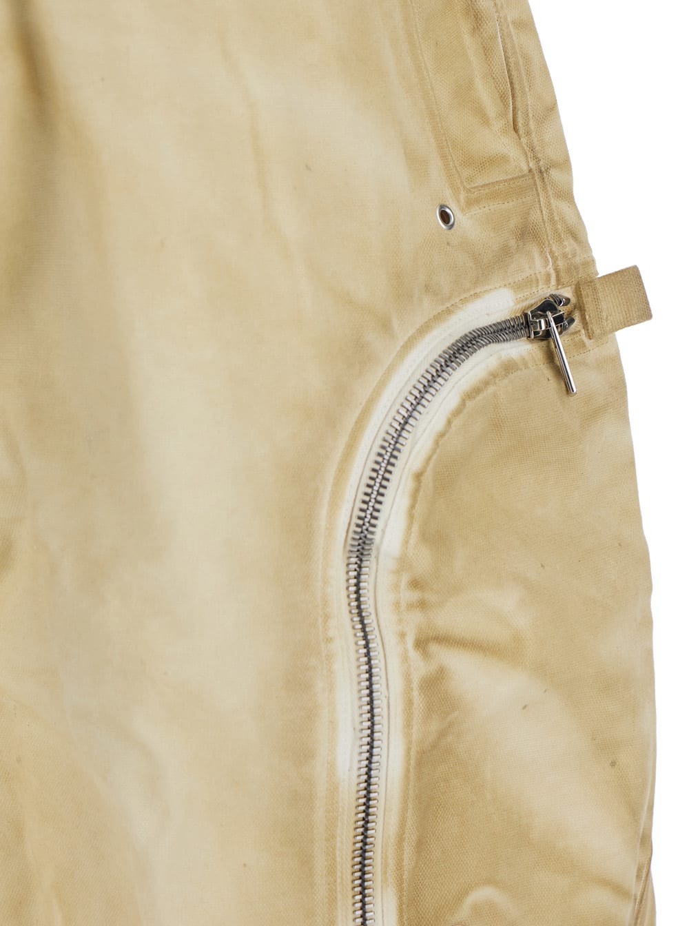 DRKSHDW BAUHAUS BEIGE PANTS WITH ELASTIC DRAWSTRING WAIST AND FRONT ZIP POCKETS IN COTTON MAN