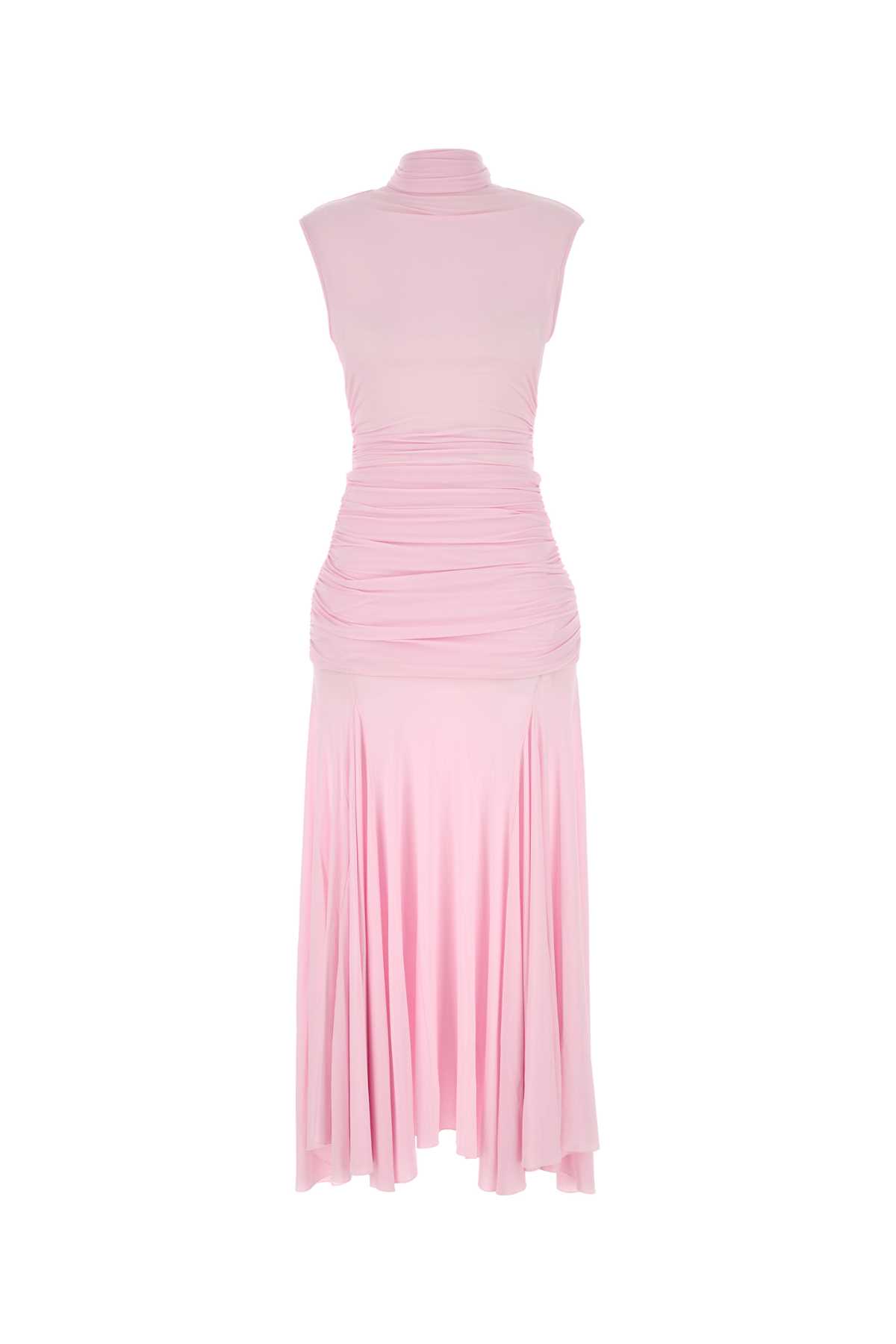 Magda Butrym Pink Stretch Cupro Dress