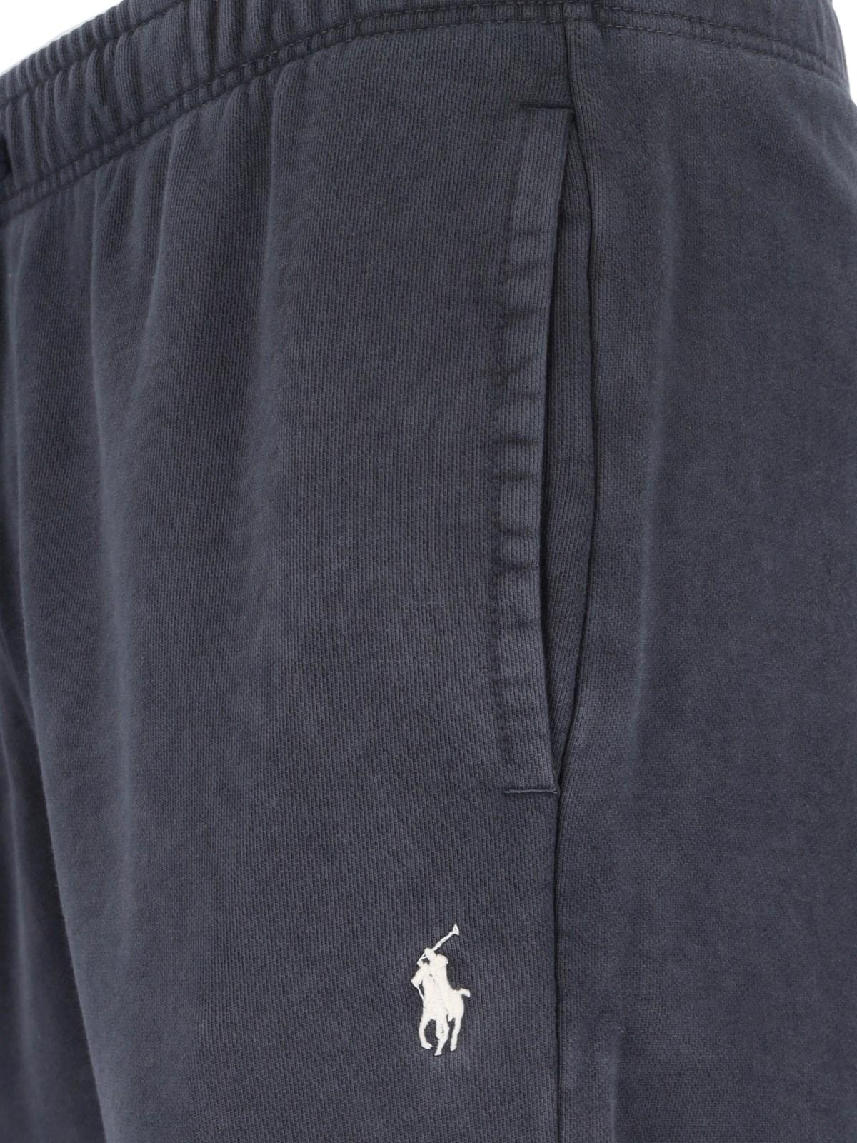 Shop Polo Ralph Lauren Logo Track Pants Pants In Black