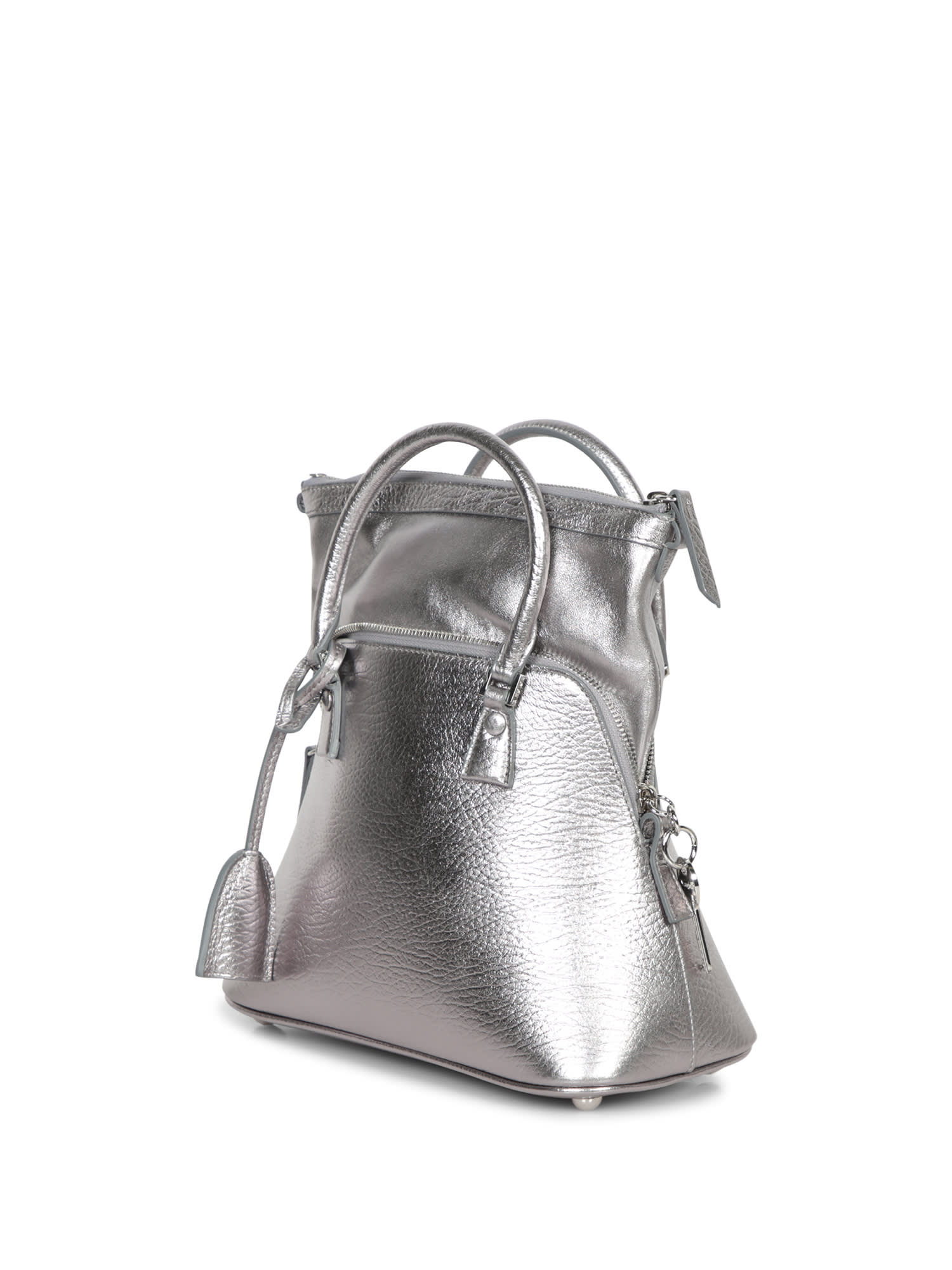 Shop Maison Margiela Silver Mini Classique Bag In Metallic