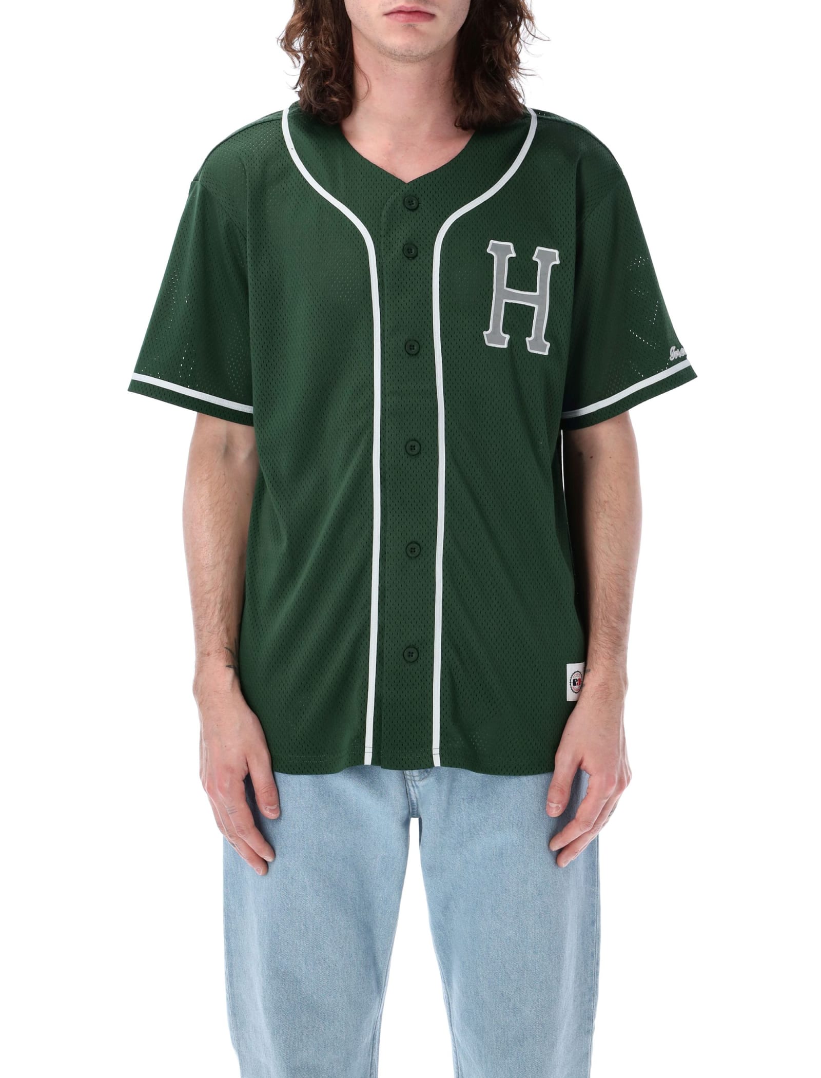 Huf Baseball Mesh Shirt In Pine