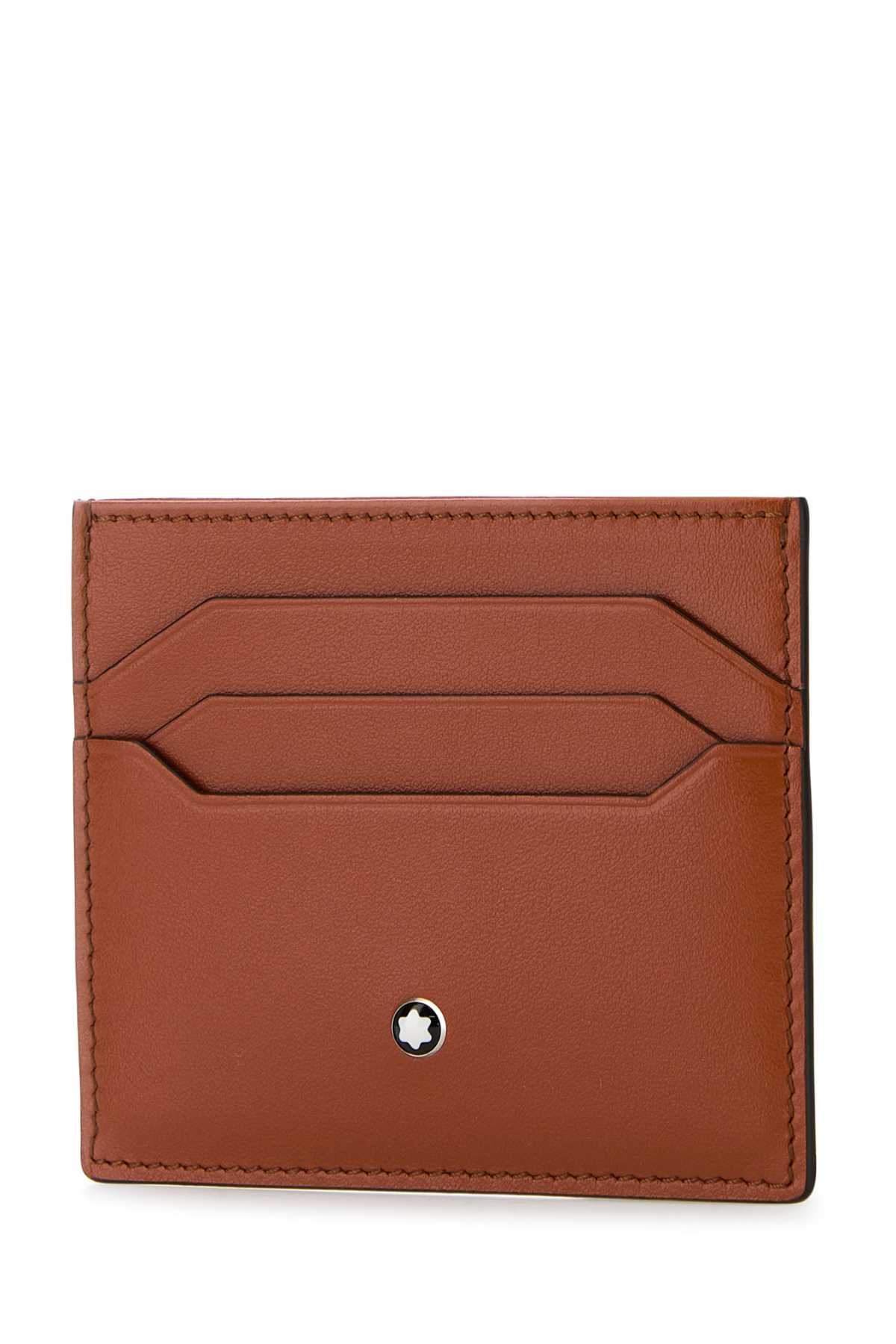 Shop Montblanc Dark Orange Leather Cardholder In 000