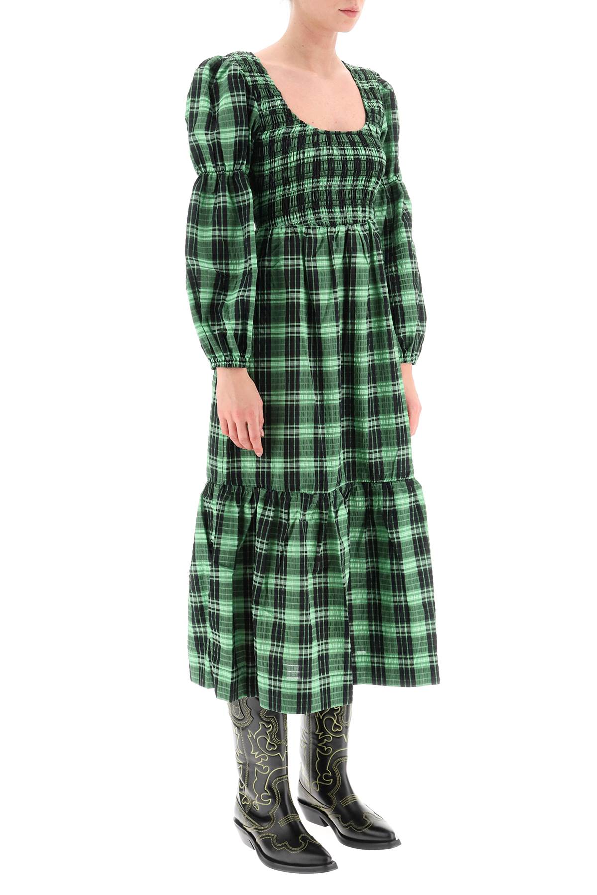 Ganni Women Maxi Dress In Peapod (black)