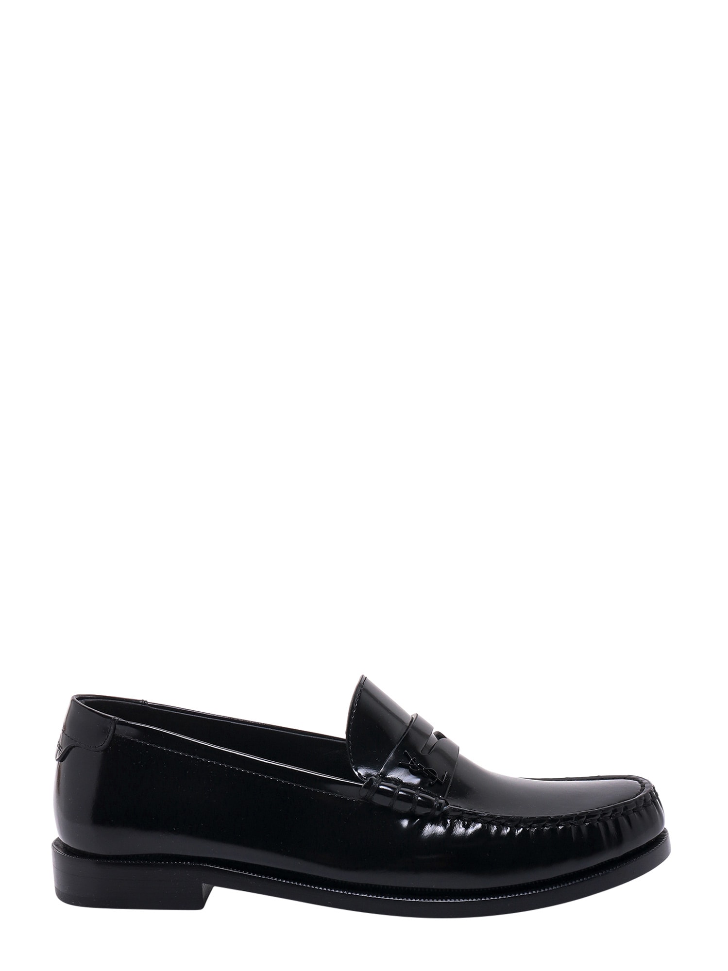 Shop Saint Laurent Monogram Loafer In Black