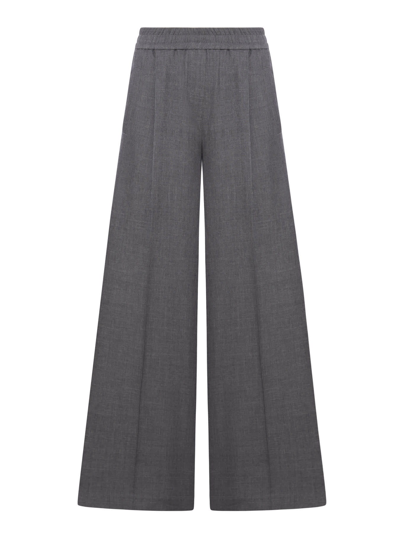 Shop Brunello Cucinelli Pin Tuck Trousers In Dark Grey