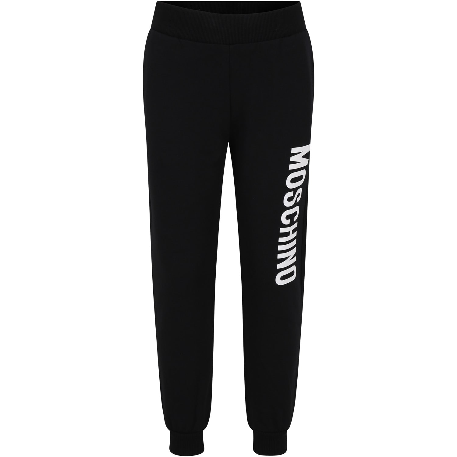 Moschino Kids' Black Trousers For Girl With Logo