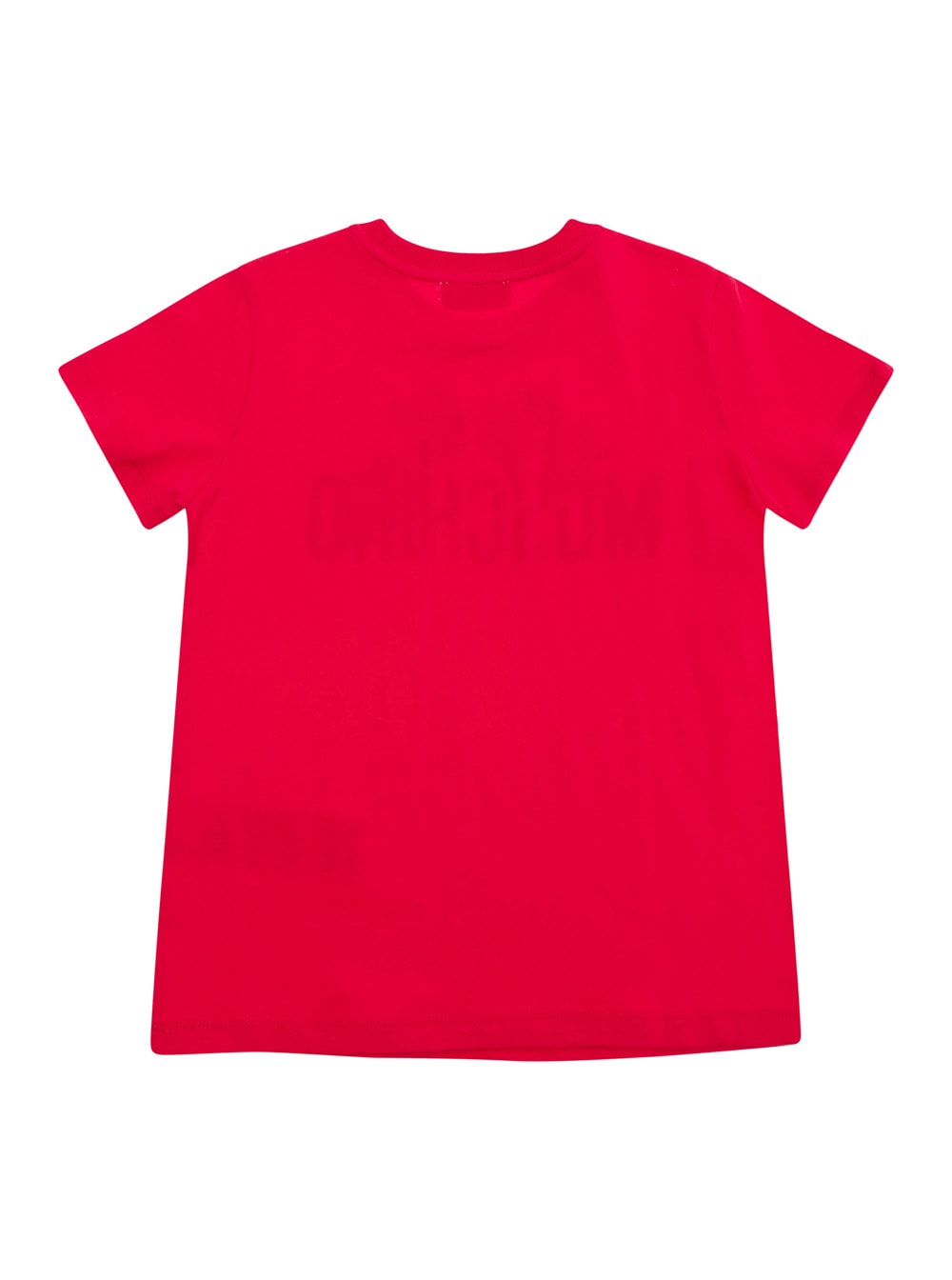 Shop Moschino Red Crewneck T-shirt With Logo Print In Cotton Boy