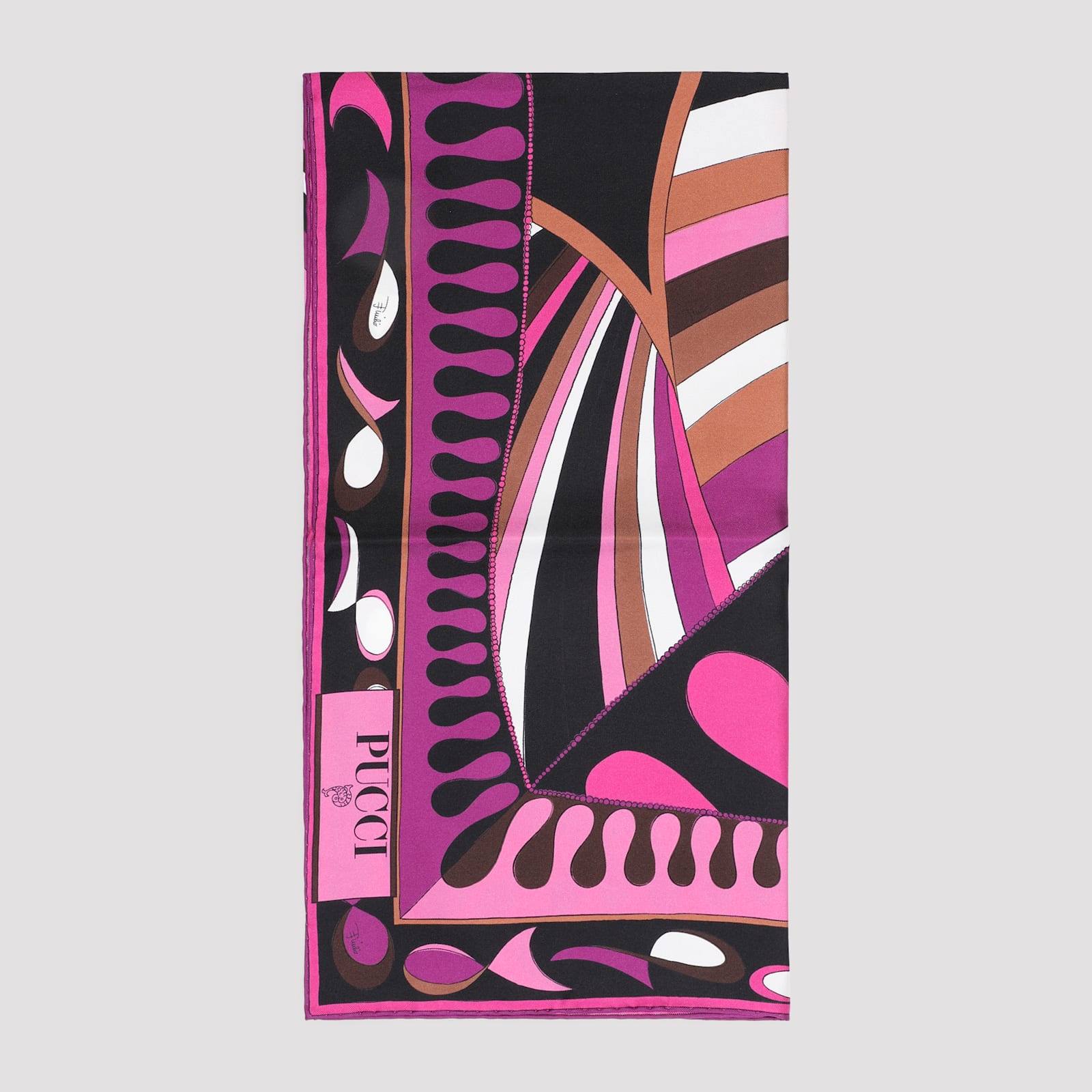 Shop Pucci 90x90 Scarf In Fuxia Marrone