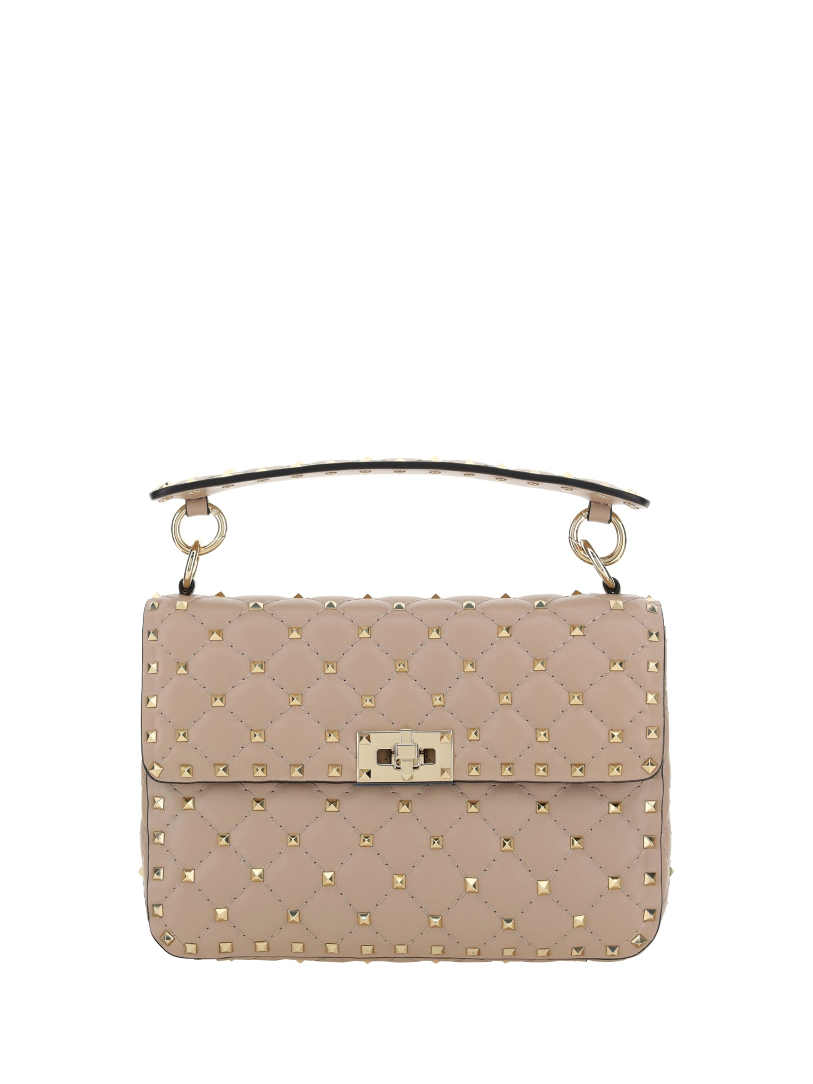 Shop Valentino Rockstud Spike Handbag In Poudre