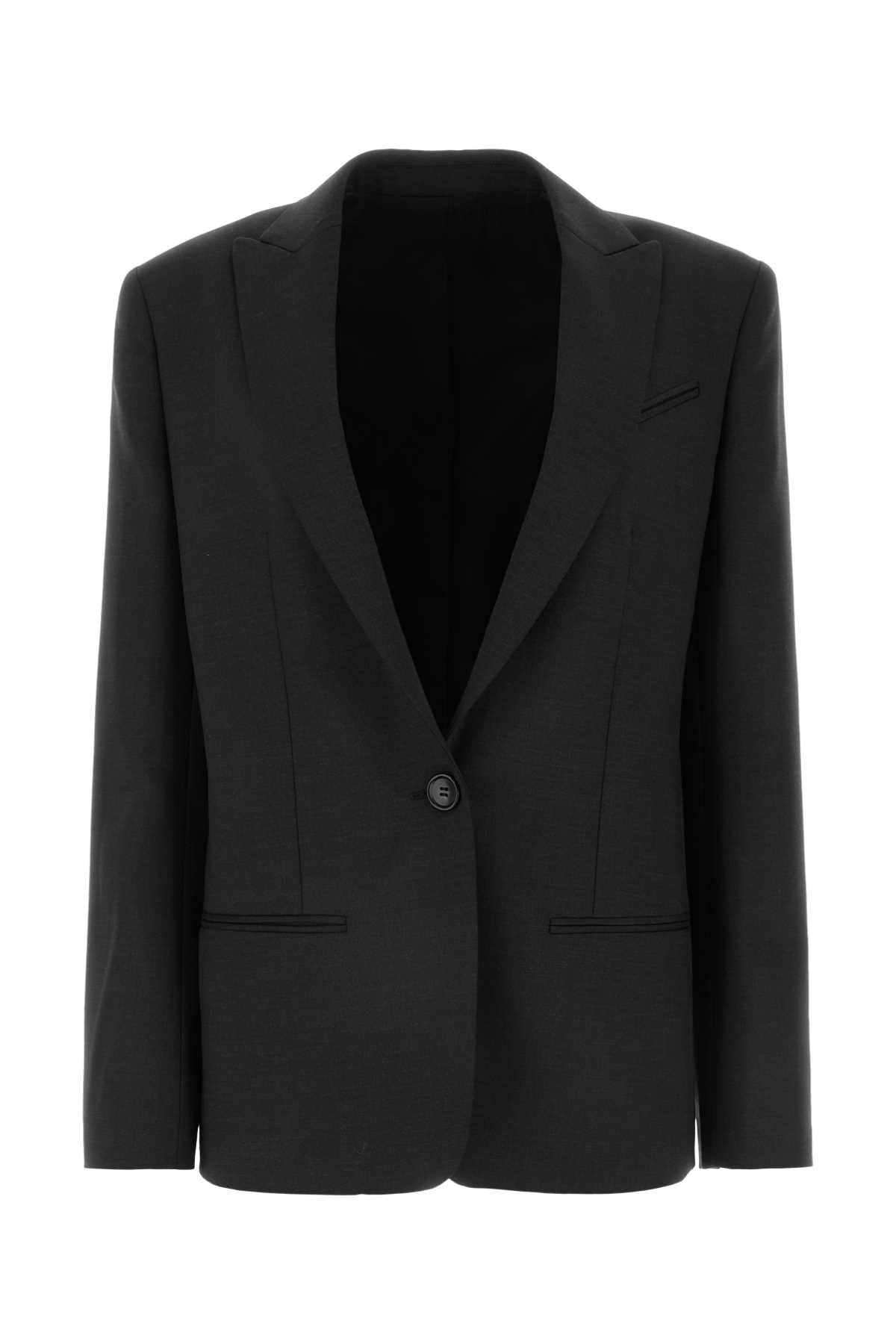 Shop Philosophy Di Lorenzo Serafini Charcoal Stretch Polyester Blend Blazer In Grigio509