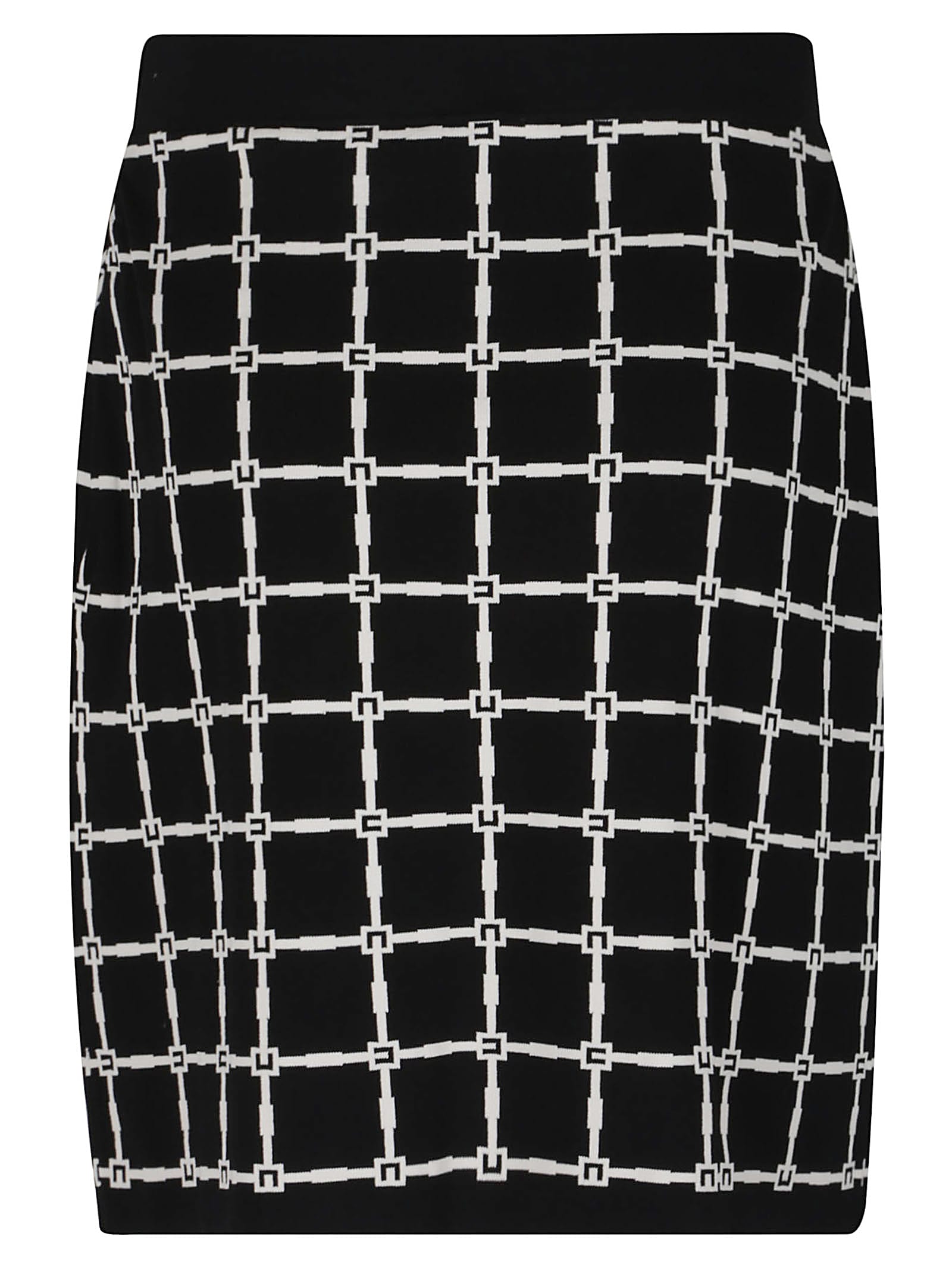 Shop Elisabetta Franchi Mini Skirt In Nero/burro