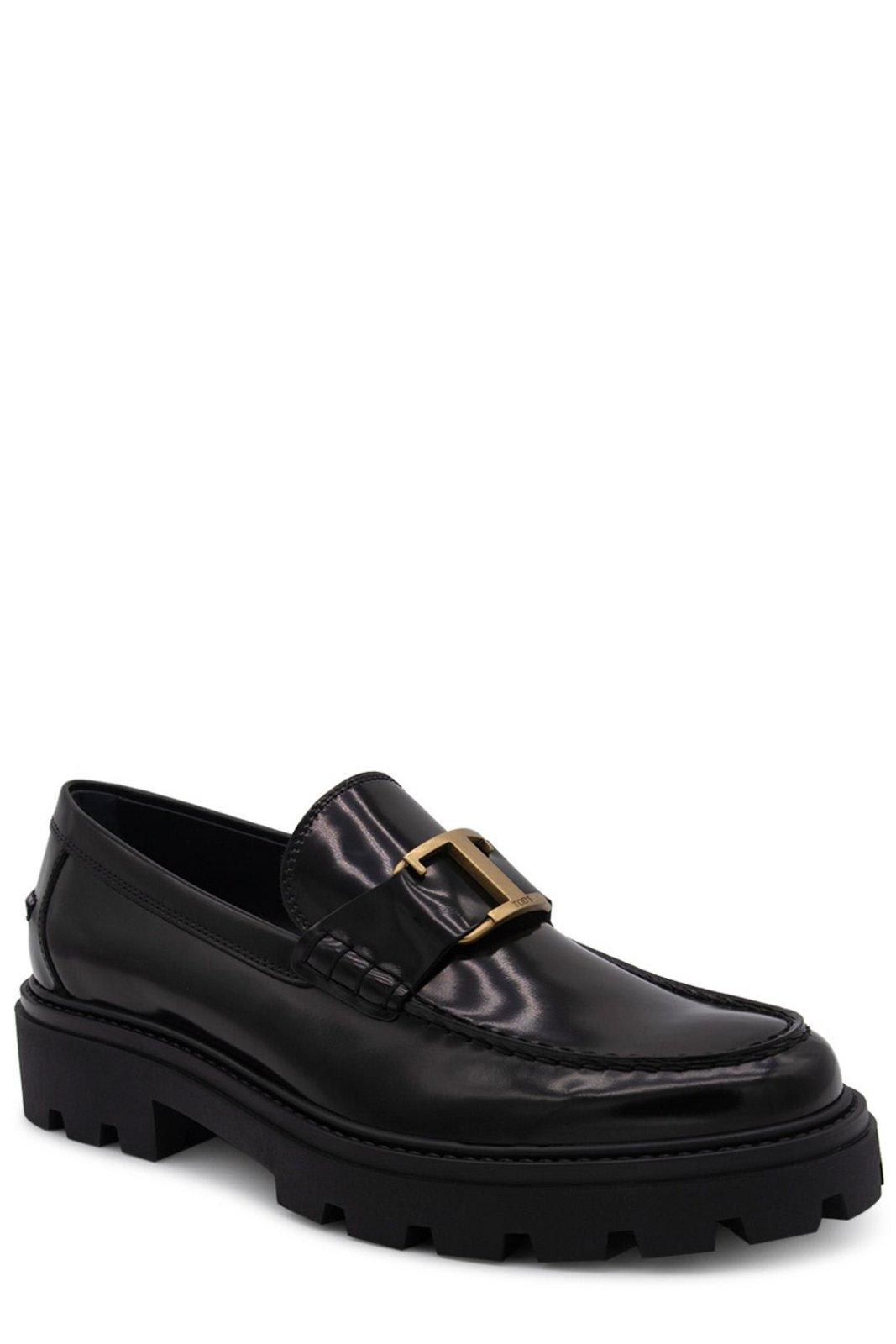 Shop Tod's Timeless Logo-plaque Loafers In Black