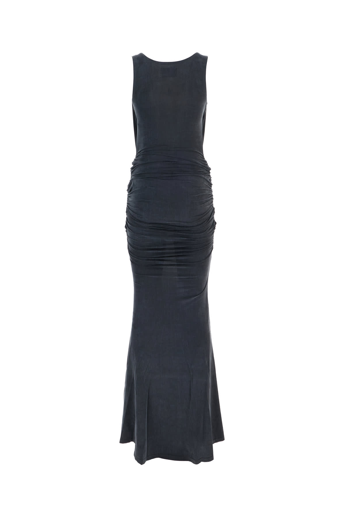Vivienne Westwood Long Ginnie Pencil Dress Fluid Viscose Satin Black 40 Women