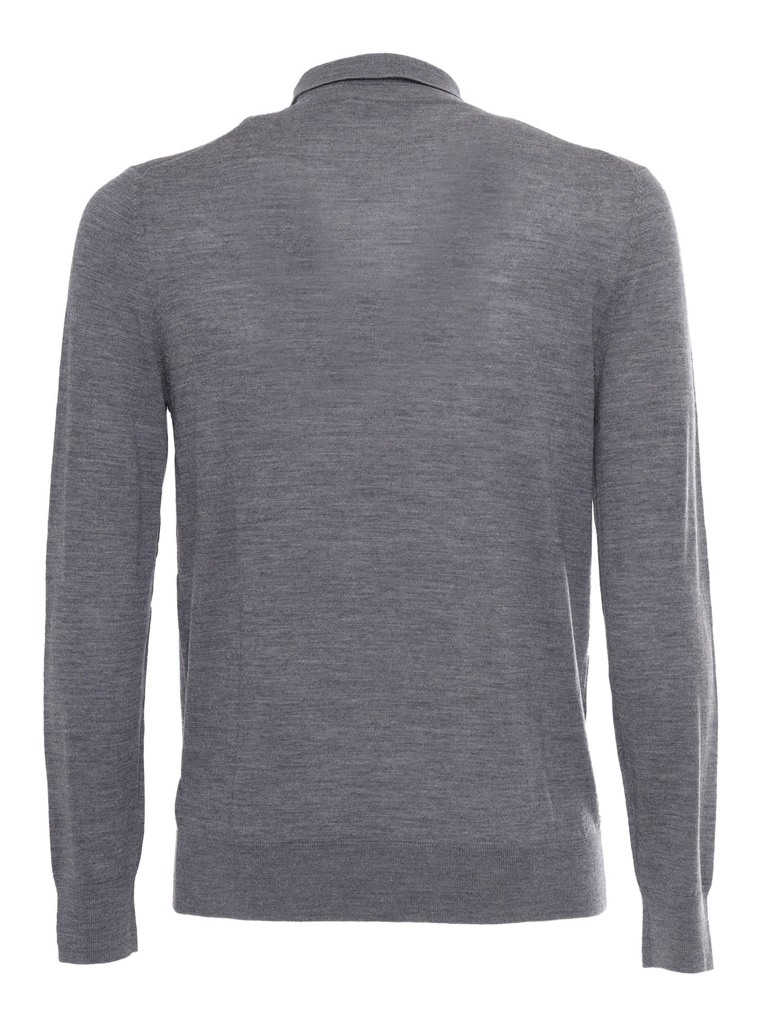 Ballantyne Polo Neck Pullover In Grey