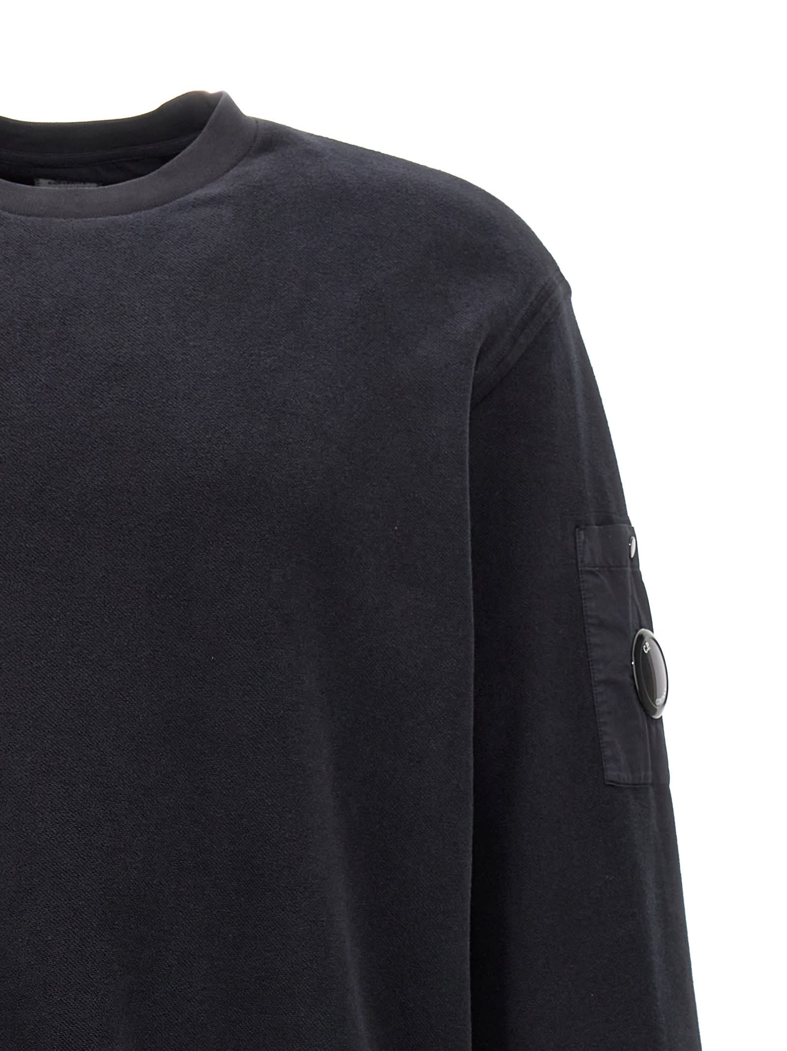 Shop C.p. Company Logo Badge Sweatshirt In Black