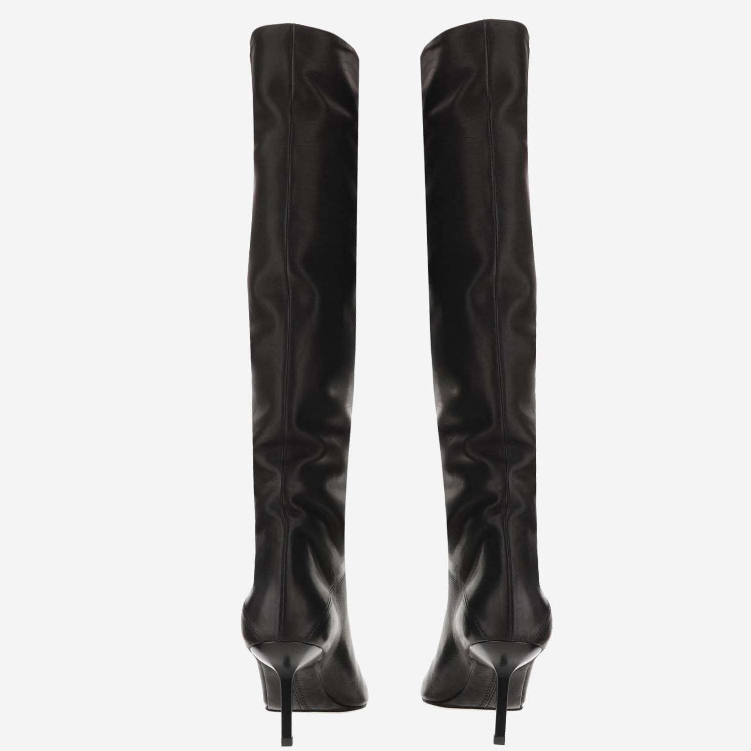 Shop Armarium Orsola Leather High Boots In Black