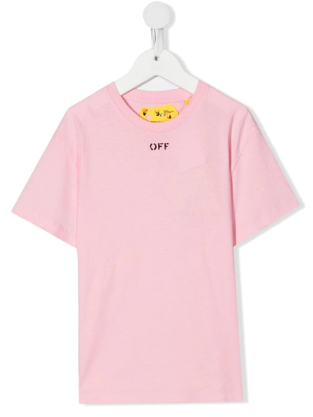 OFF-WHITE KIDS PINK T-SHIRT WITH OFF STAMP