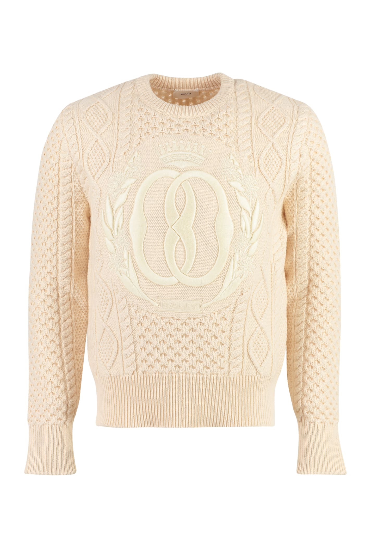 Shop Bally Virgin Wool Tricot Sweater In White