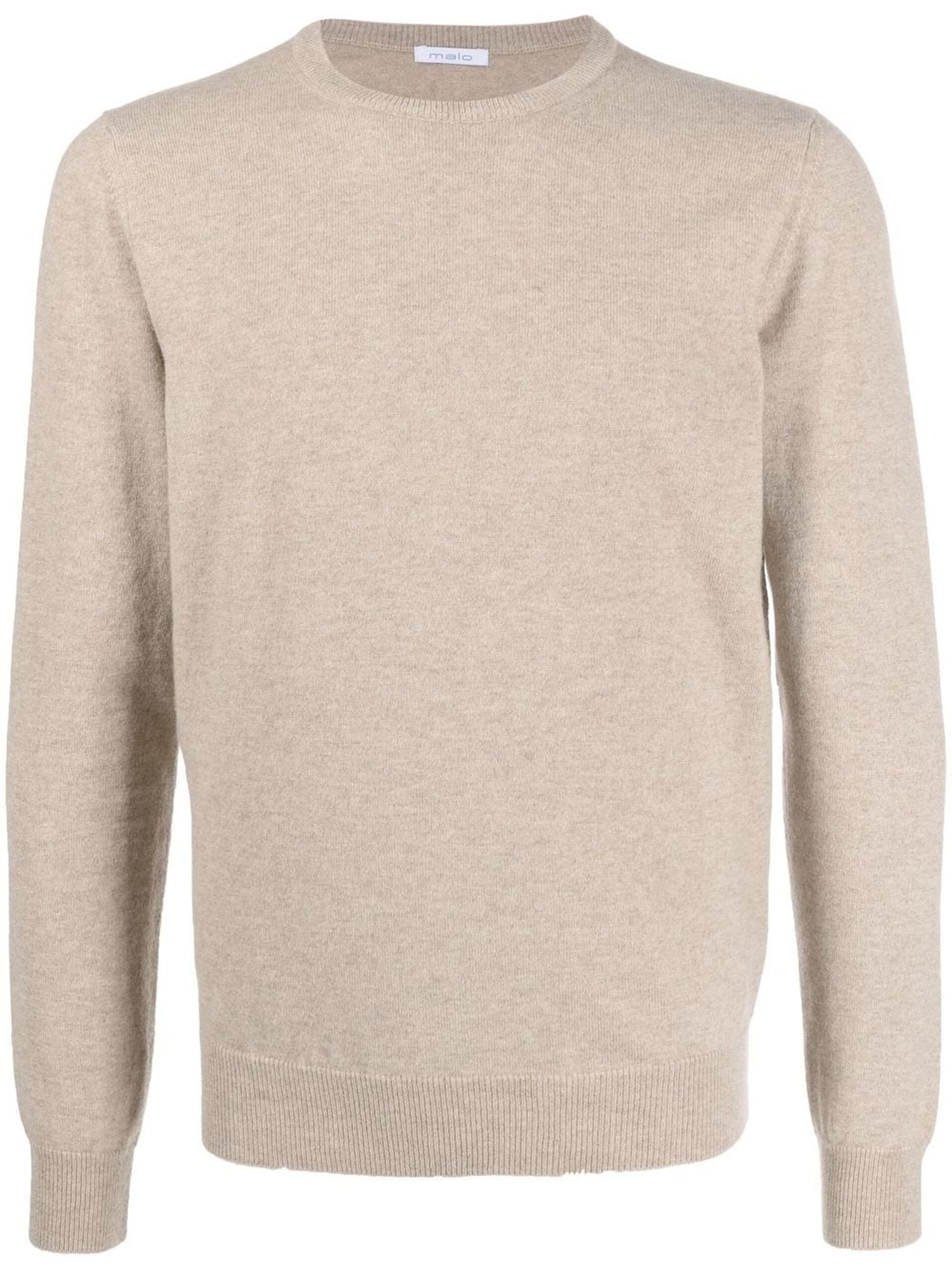 Shop Malo Beige Cashmere Sweater