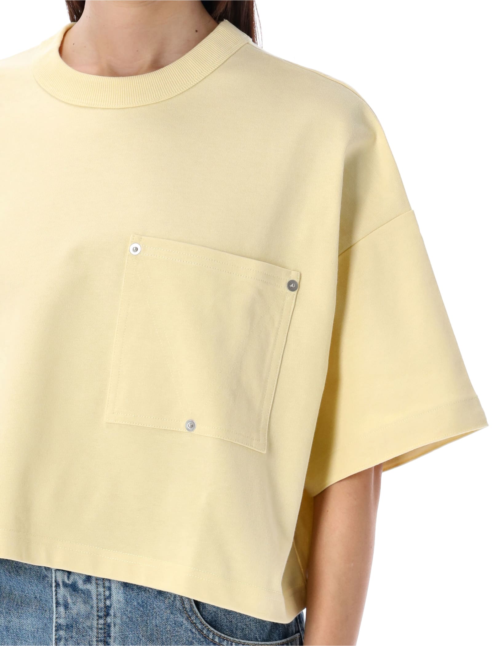 Shop Bottega Veneta Cropped Pocket T-shirt In Yellow