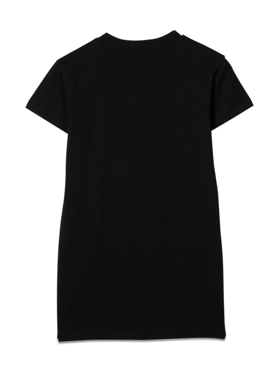 Shop Balmain Dress With Logo In Black