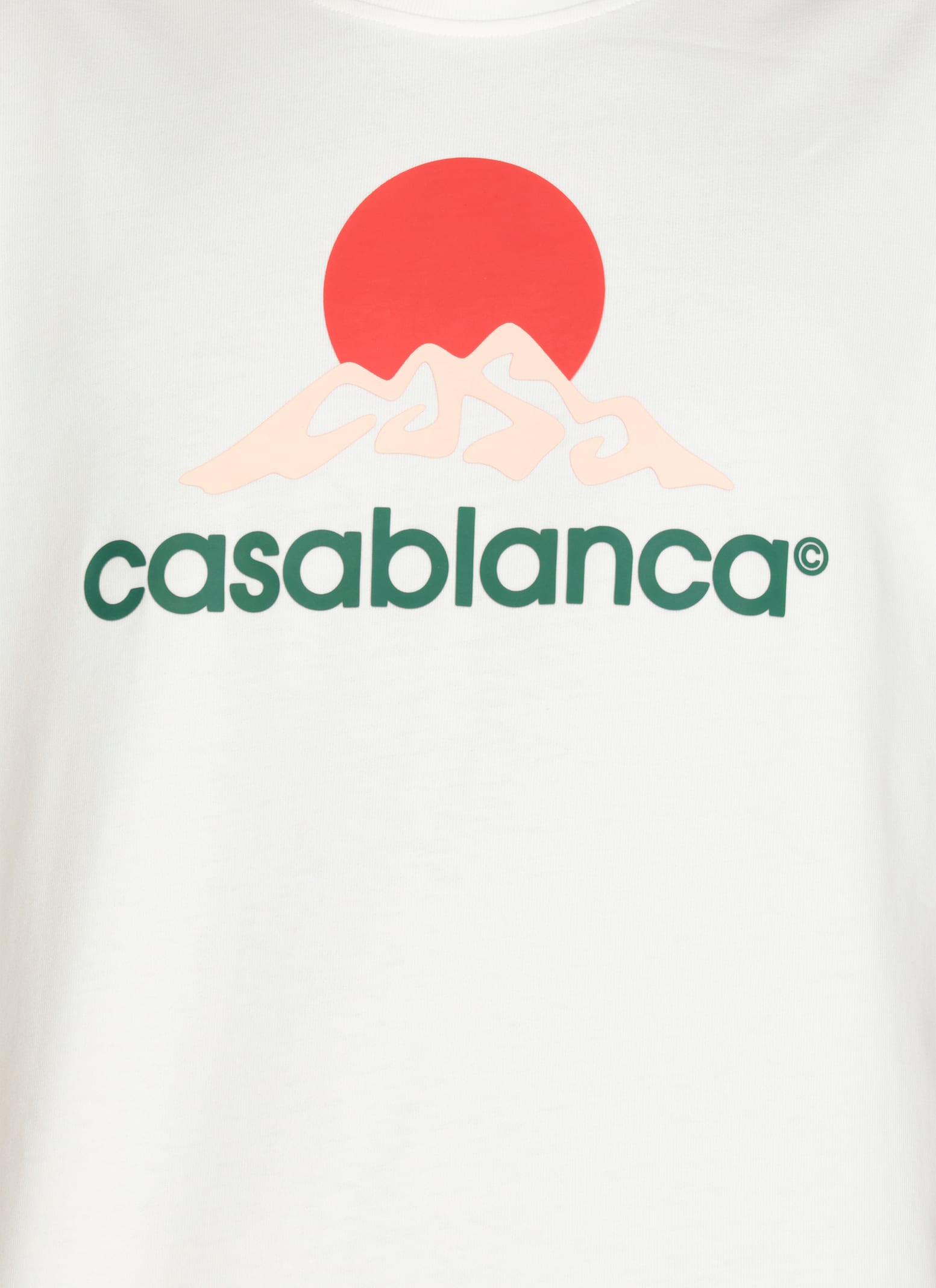 Casablanca White Crewneck T-shirt With Logo On The Front In White