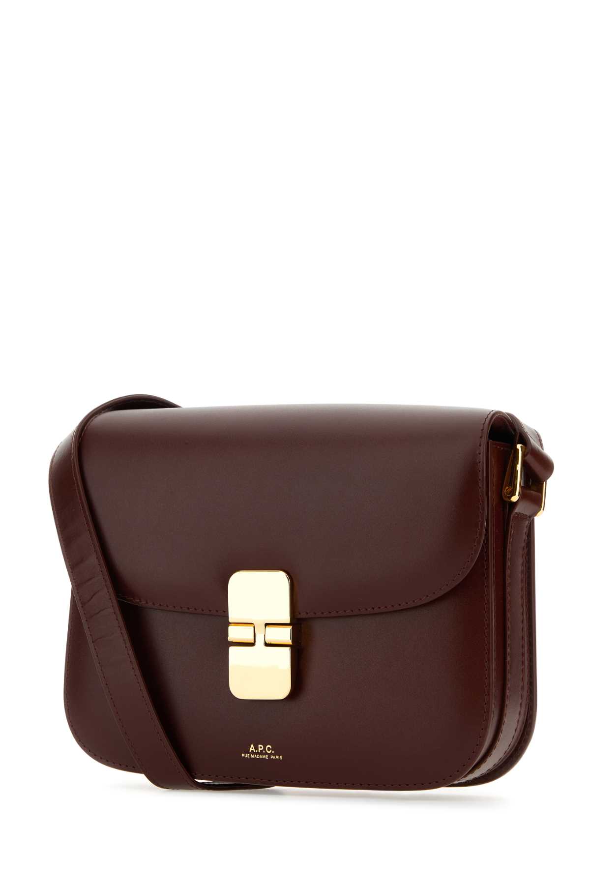 Apc A.p.c. Women Bordeaux Leather Grace Crossbody Bag In Brown