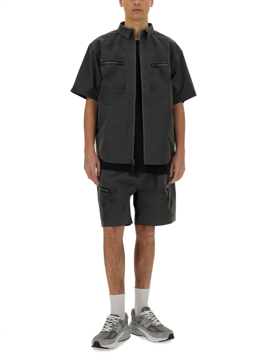 Shop Alpha Industries Laser Cut Short Sleeve Shirt In Grey