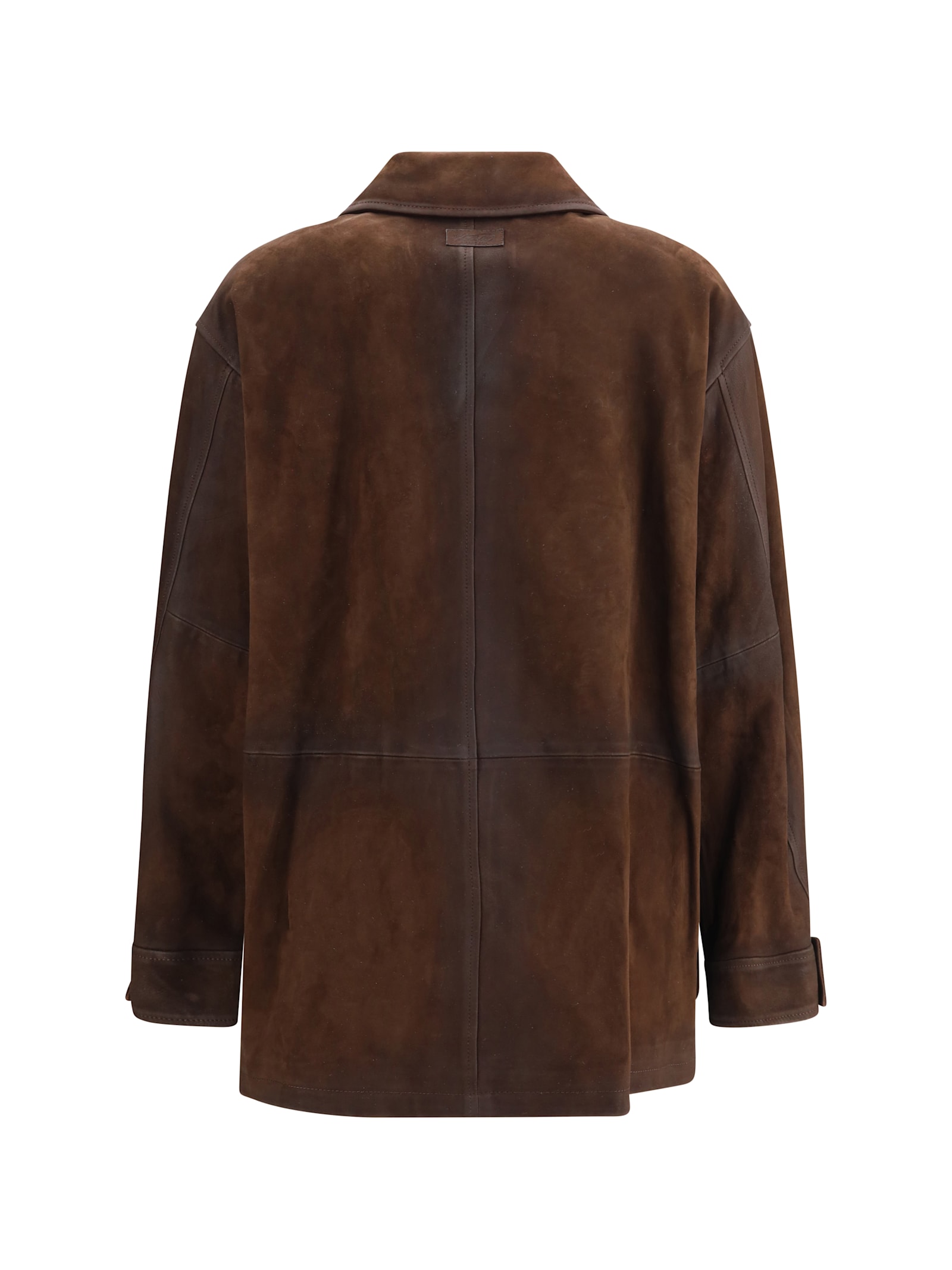 Valstar Sahariana Flap-pocket Suede Jacket In Brown
