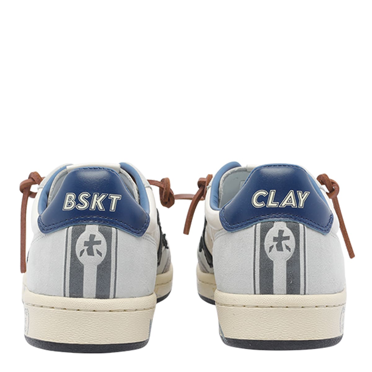 Premiata Low Top Sneakers With Round Toe And Stitching In White