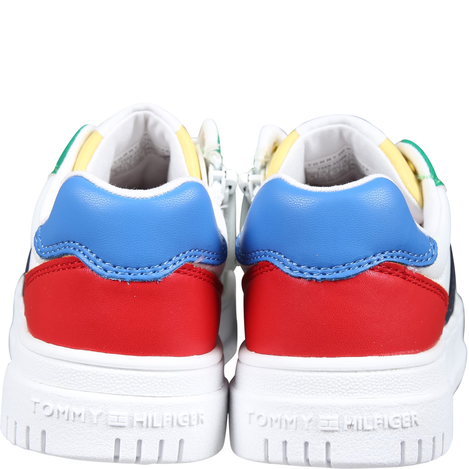Shop Tommy Hilfiger White Sneakers For Kids With Flag