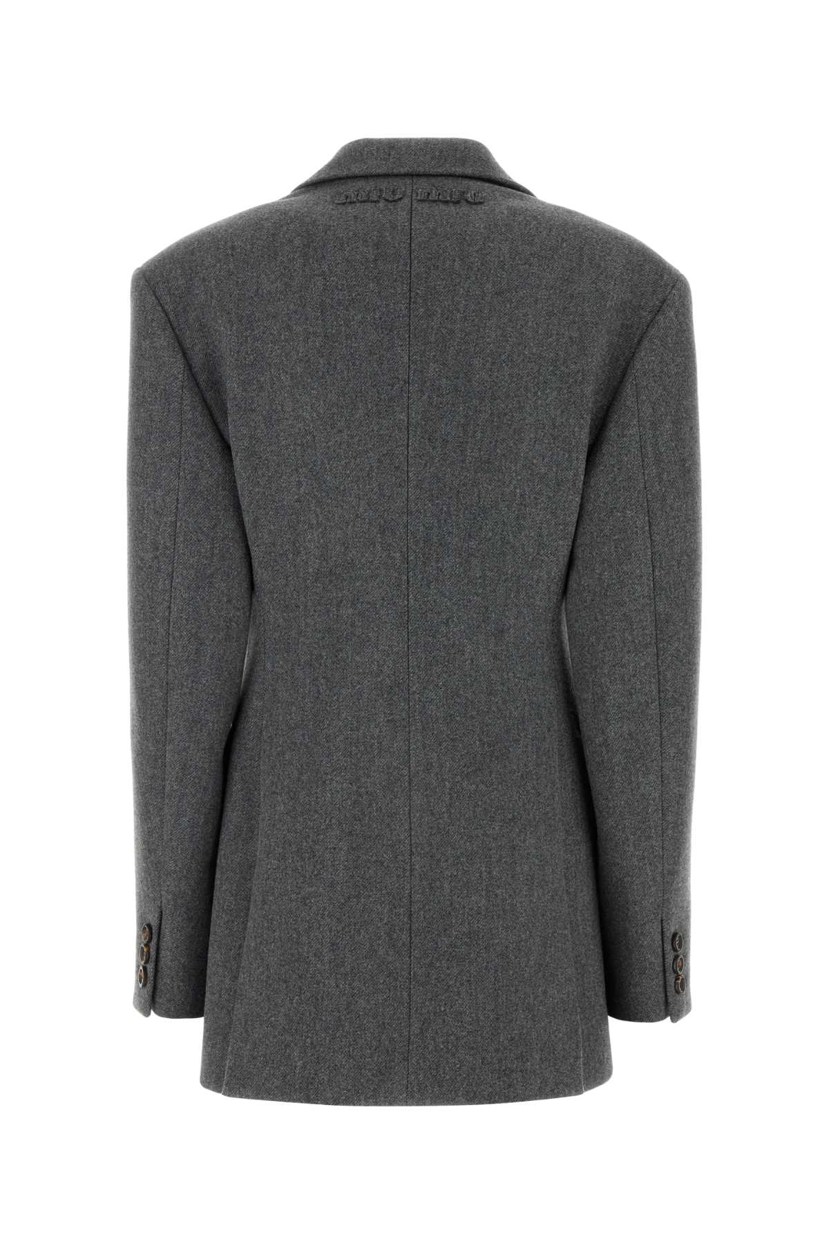 MIU MIU DARK GREY WOOL BLAZER