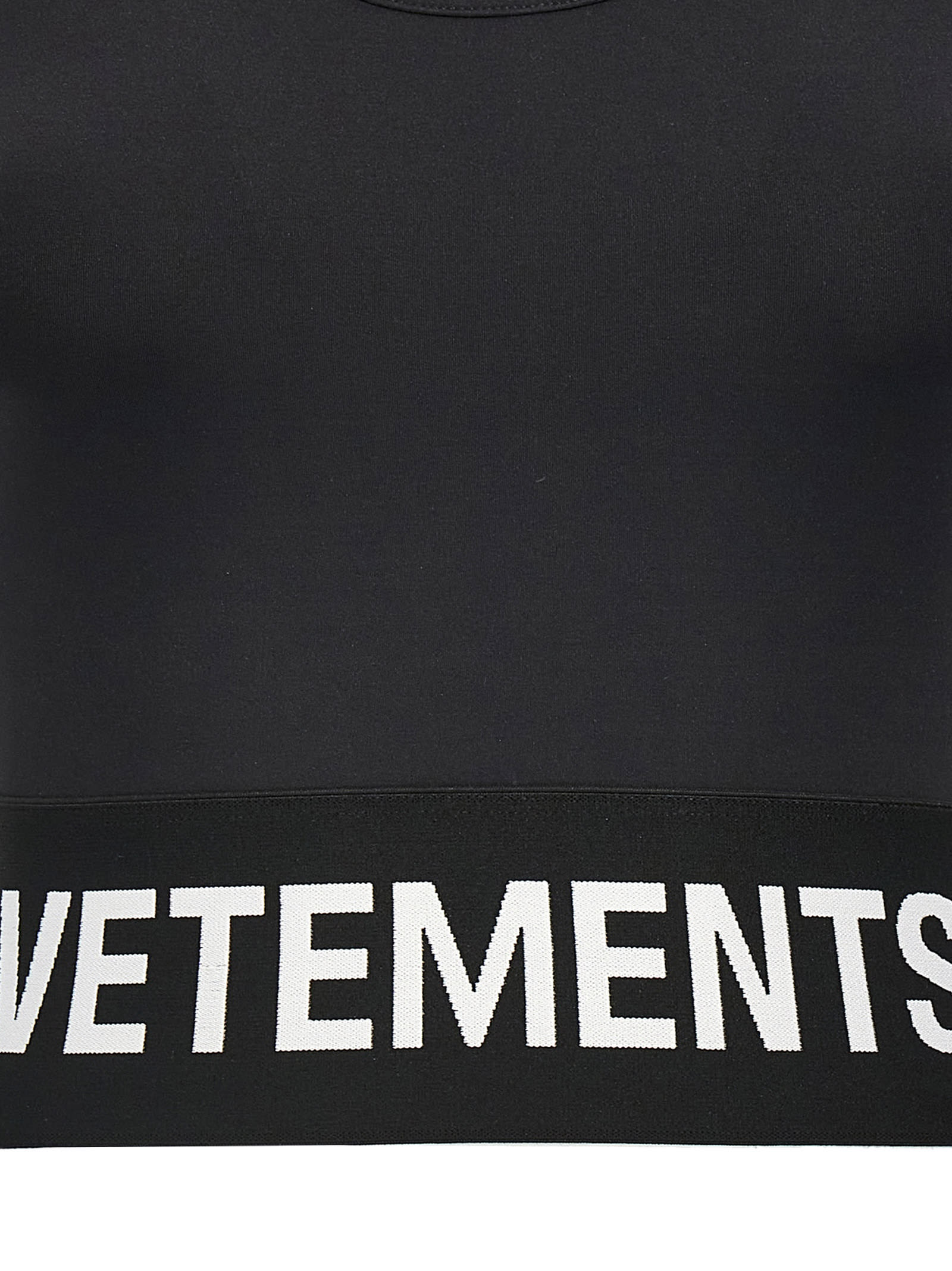 Shop Vetements Logo Sports Sporty Top In White/black