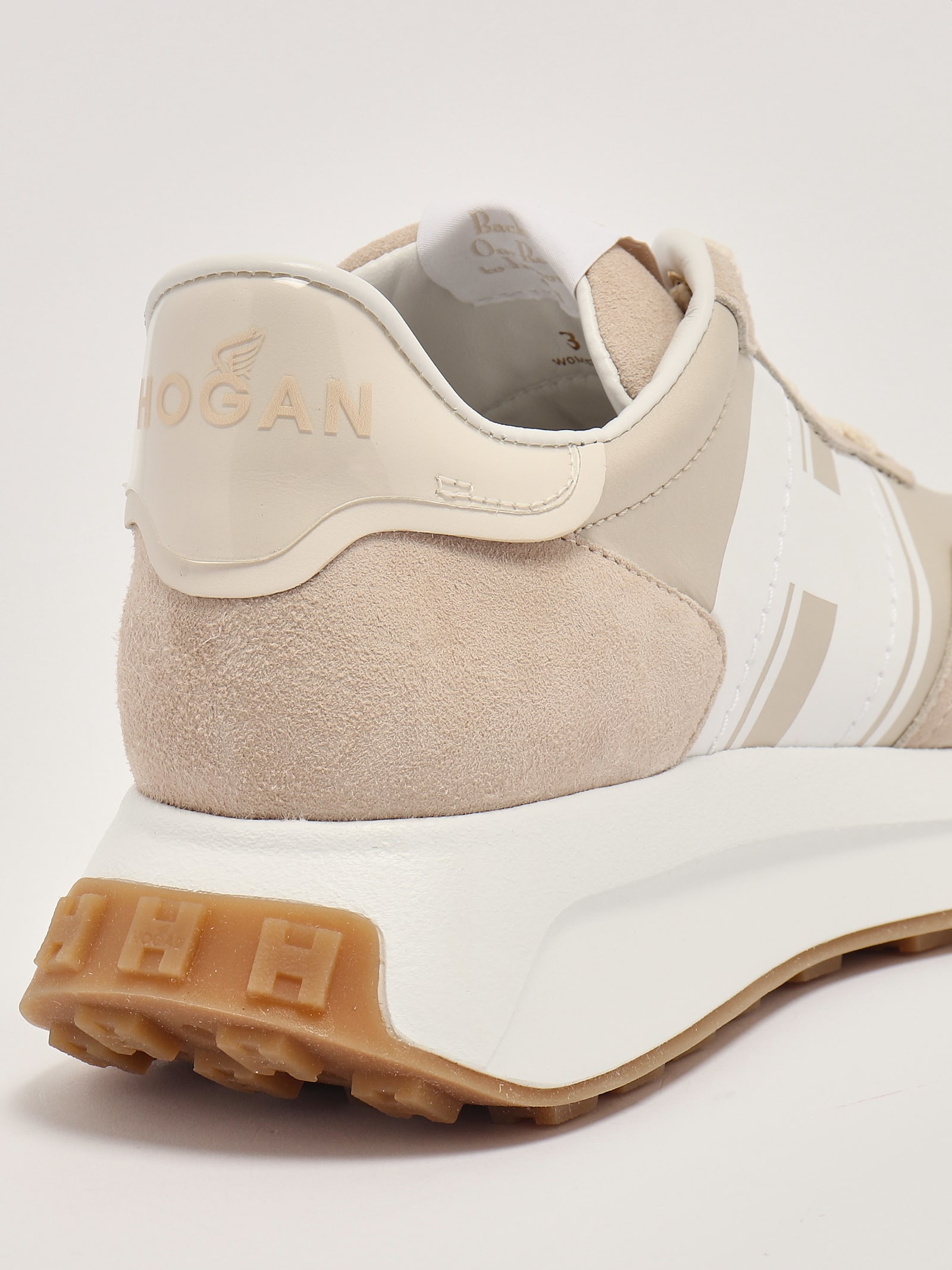 Shop Hogan H 641 Allacciato Sneaker In Beige-bianco