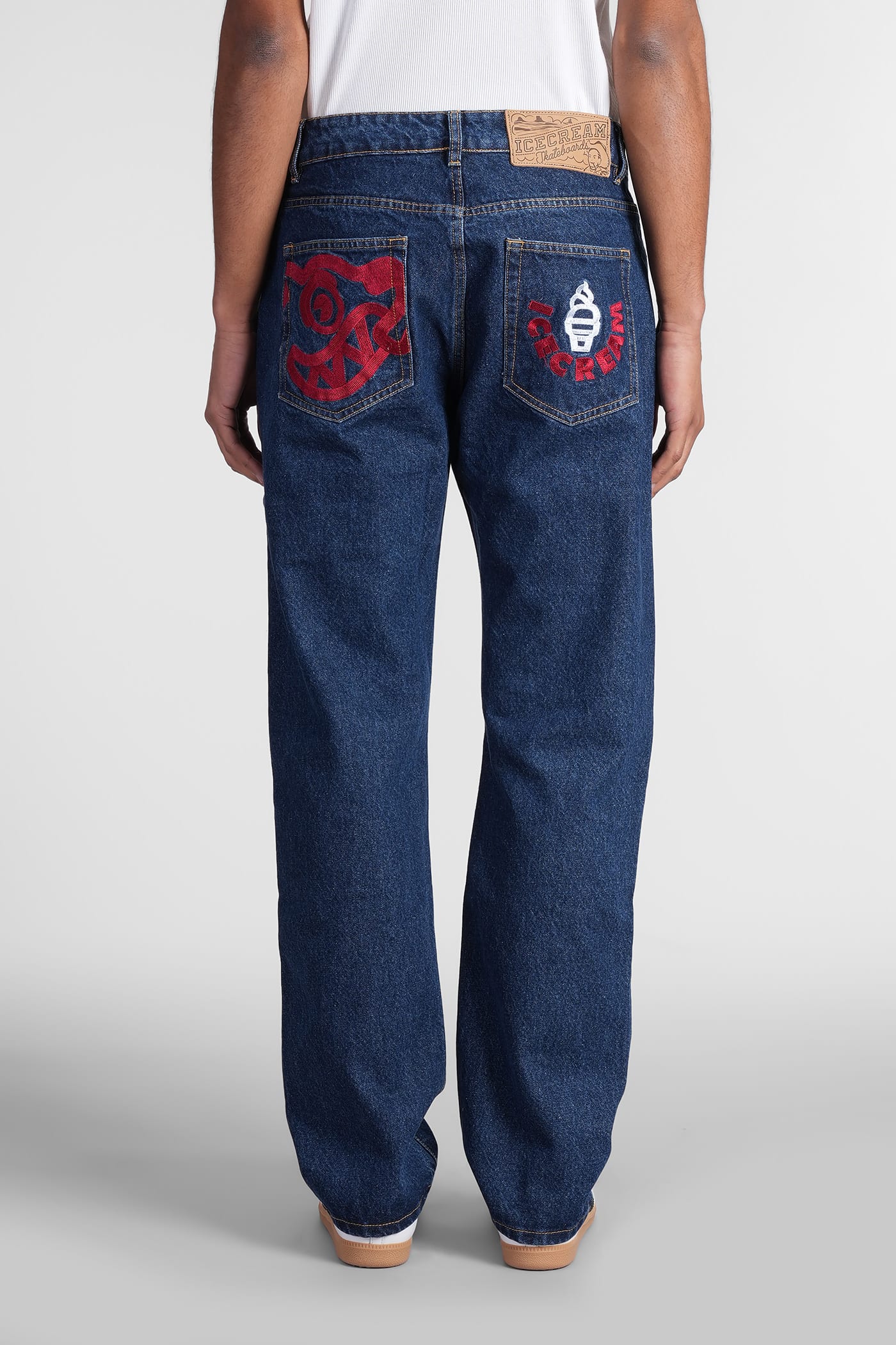 Icecream Running Puppy Brand-print Straight-leg Jeans In Blue