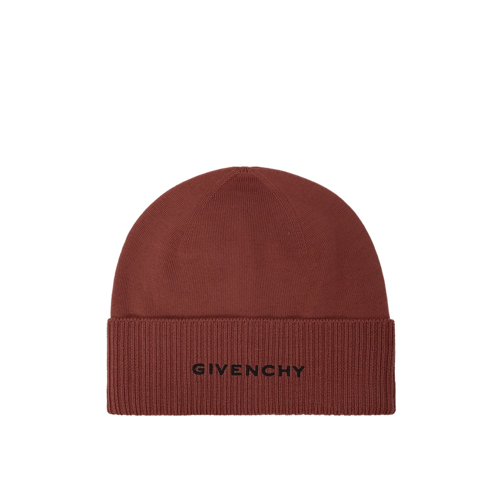 Shop Givenchy Wool Logo Hat In Brown