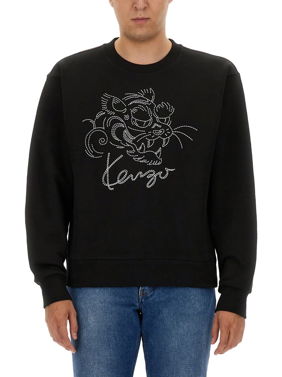 Shop Kenzo Constellation Logo Sweatshirt In Black