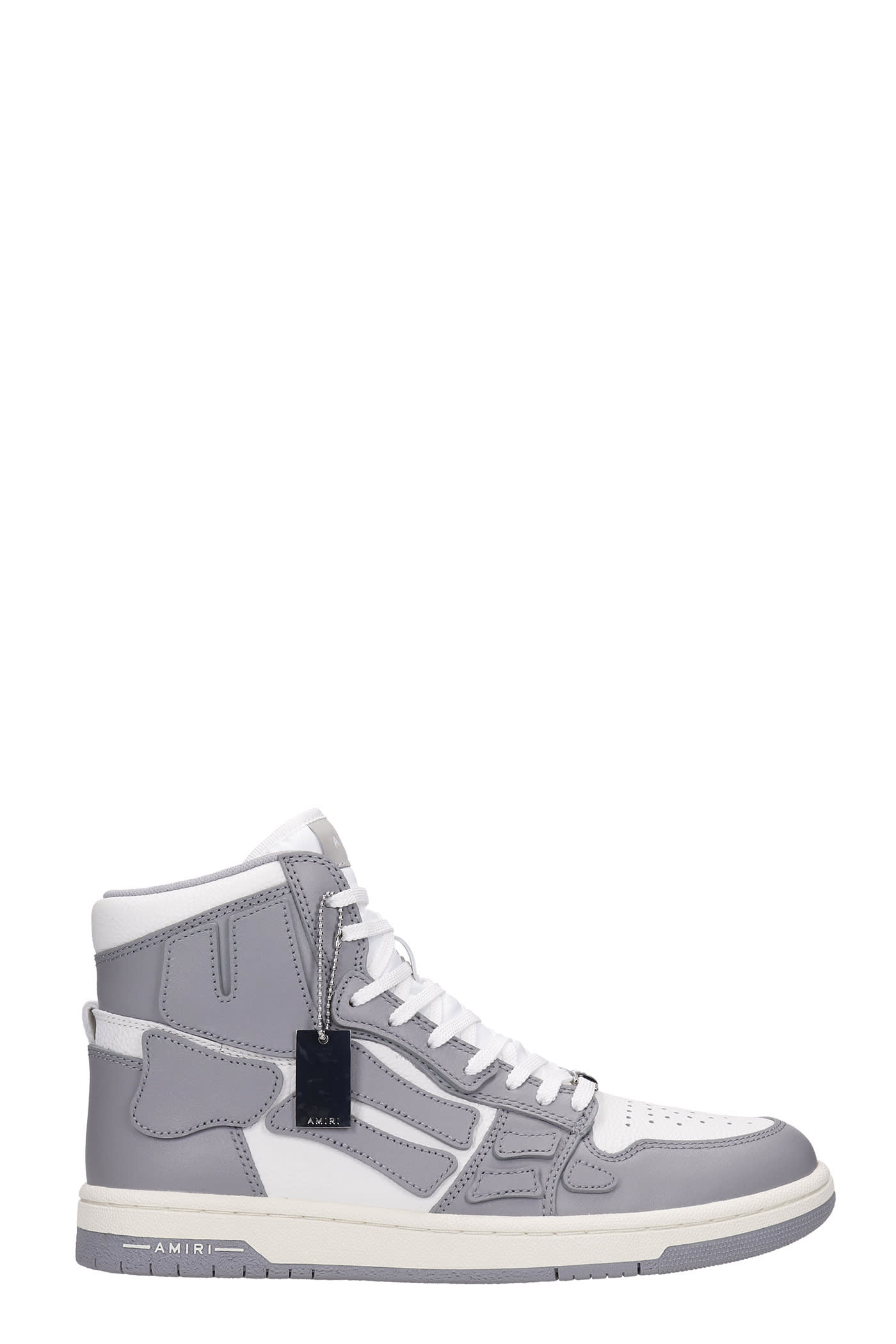 AMIRI Skel Top Sneakers In Grey Leather