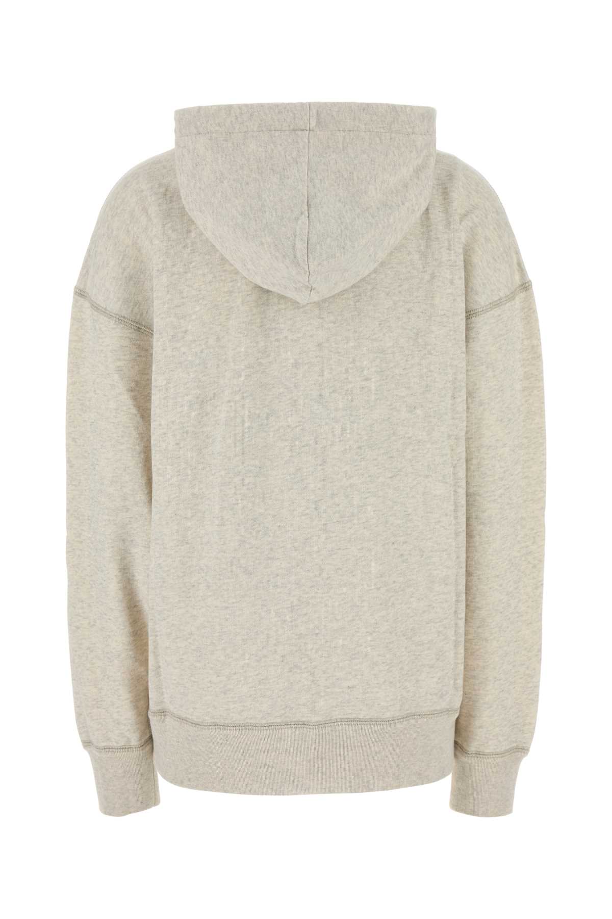 Shop Marant Etoile Melange Light Grey Cotton Blend Mansel Sweatshirt In Ecrukhaki