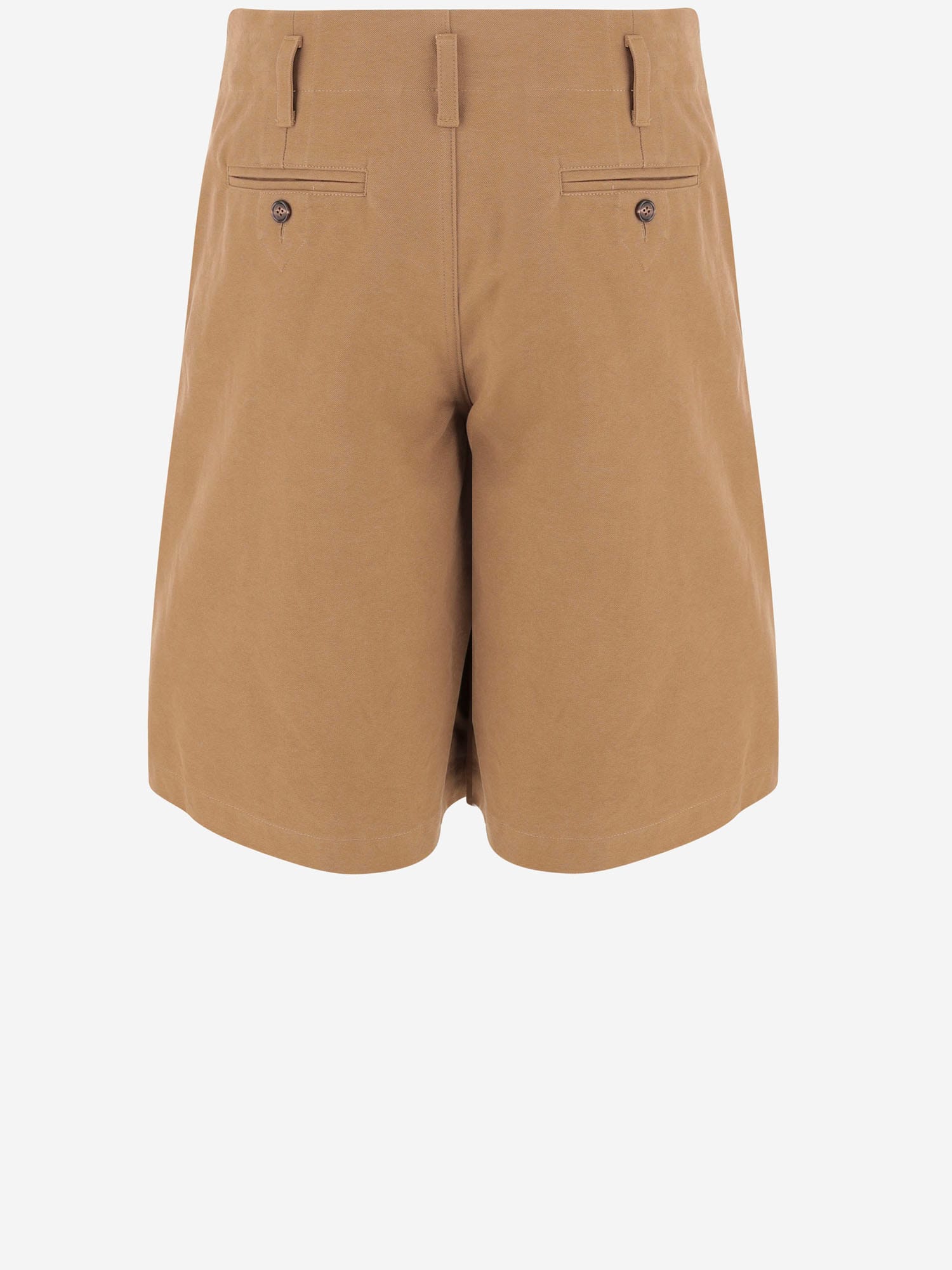 Chloé Brown Cotton Short Pants With High Waist In Brown