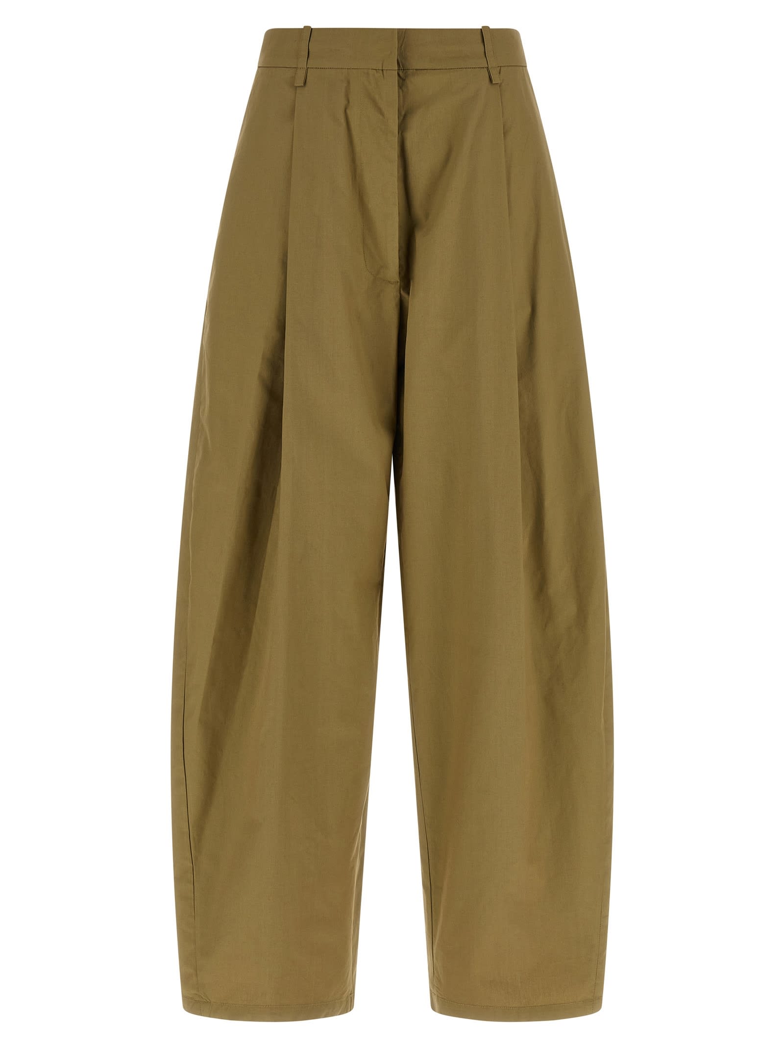 Nude Cotton Trousers In Green