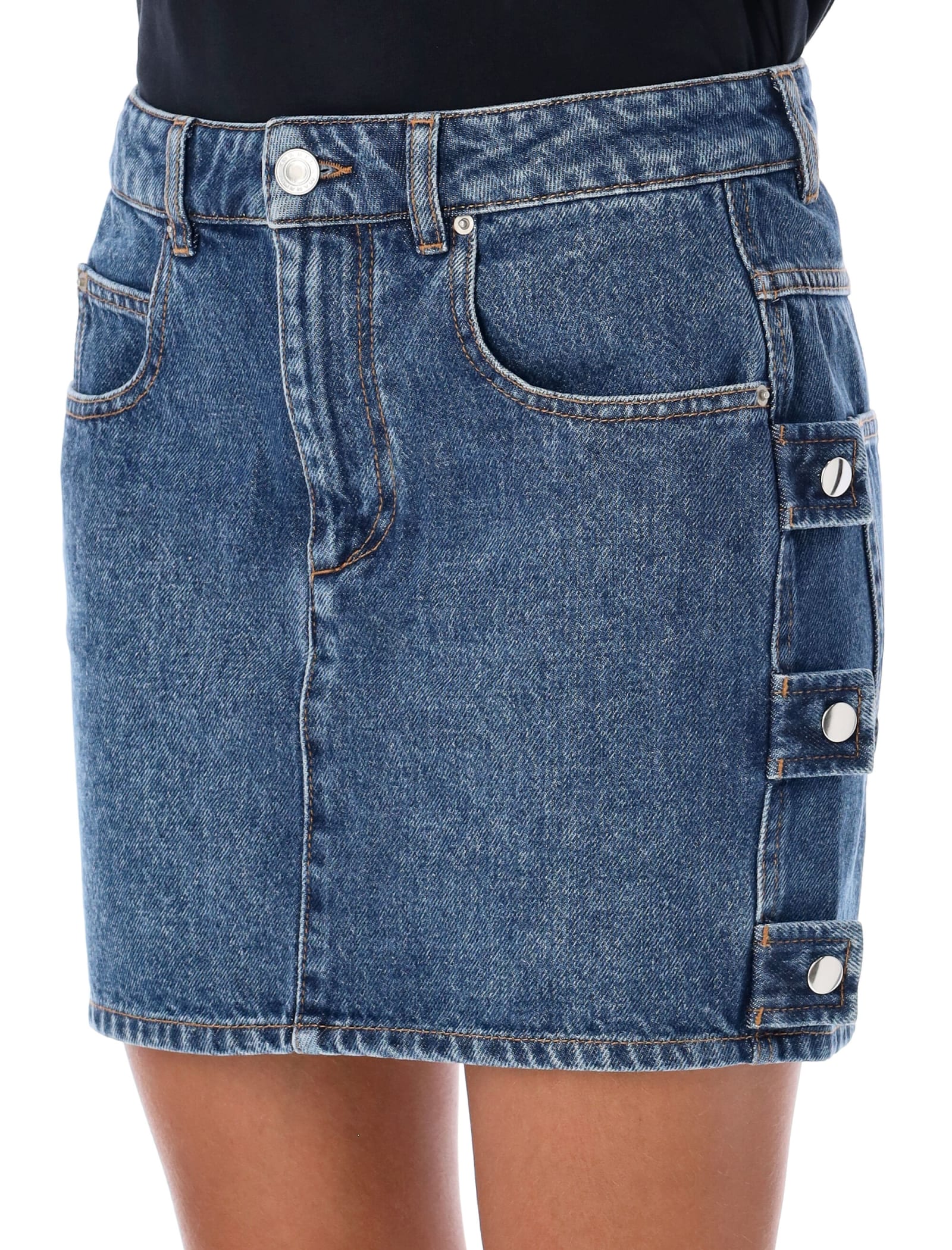 Shop Marant Etoile Stessy Mini Skirt In Blue