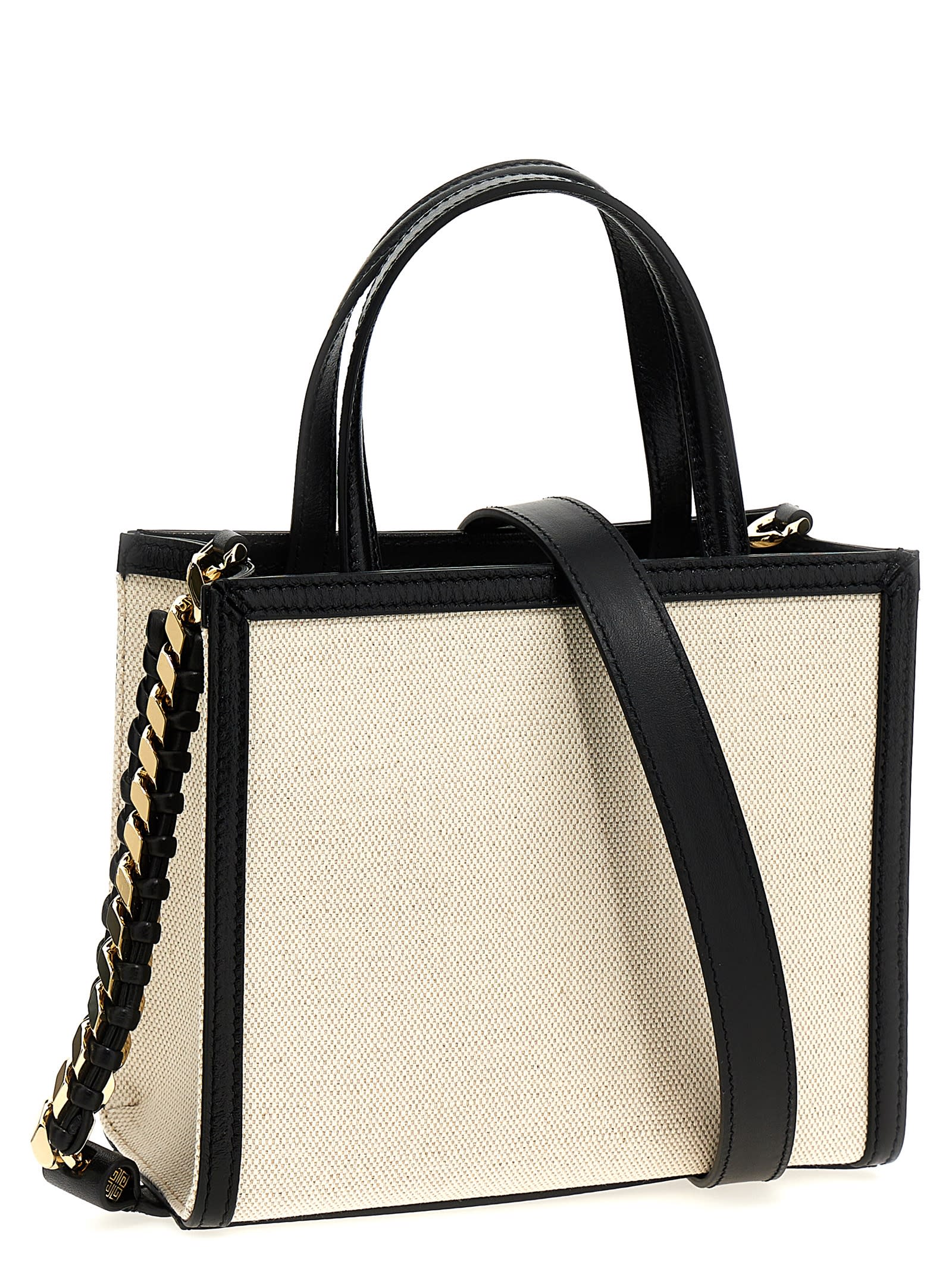 Shop Givenchy G Tote Mini Shopping Bag In White/black