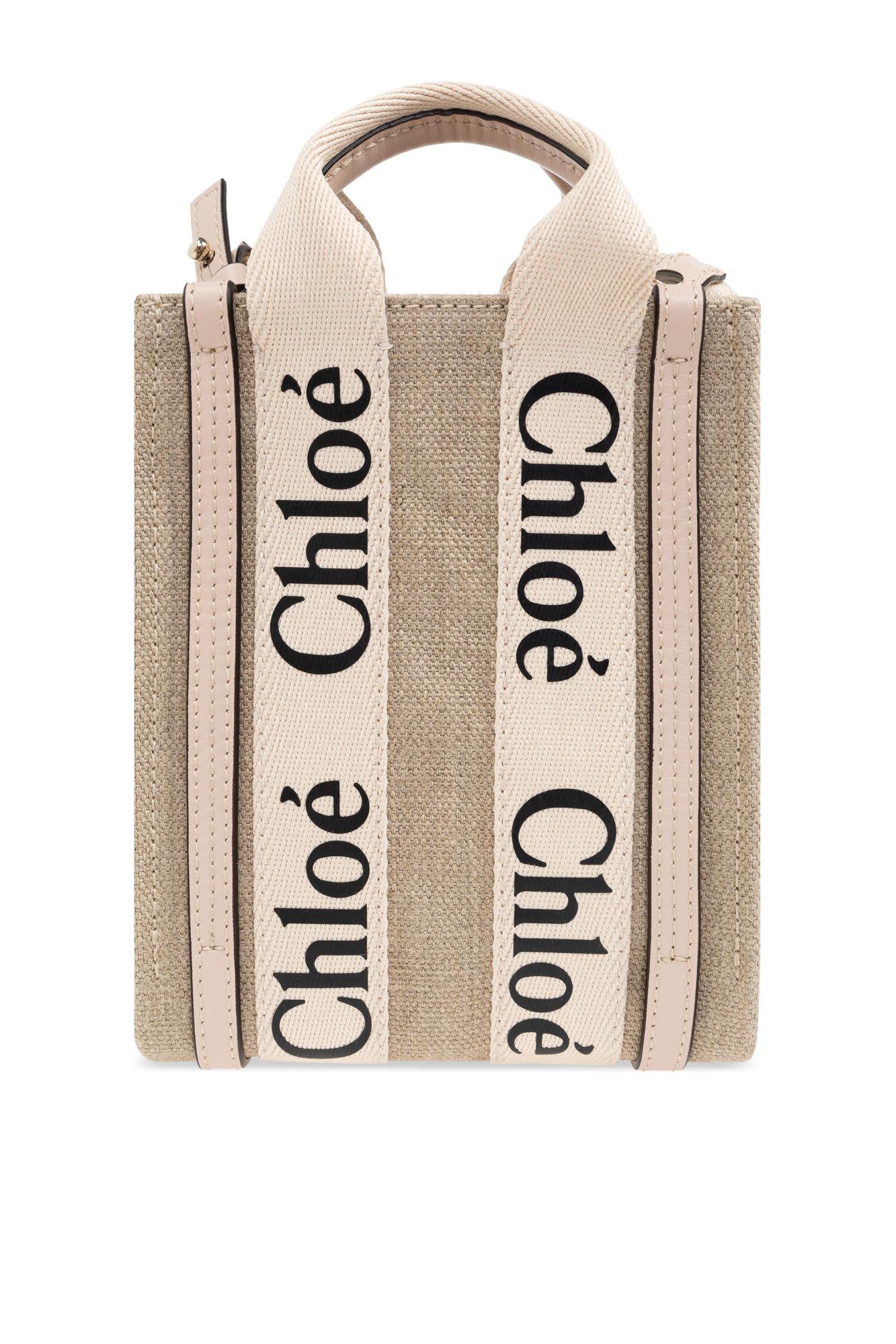 Shop Chloé Woody Mini Shopper Bag In Powder