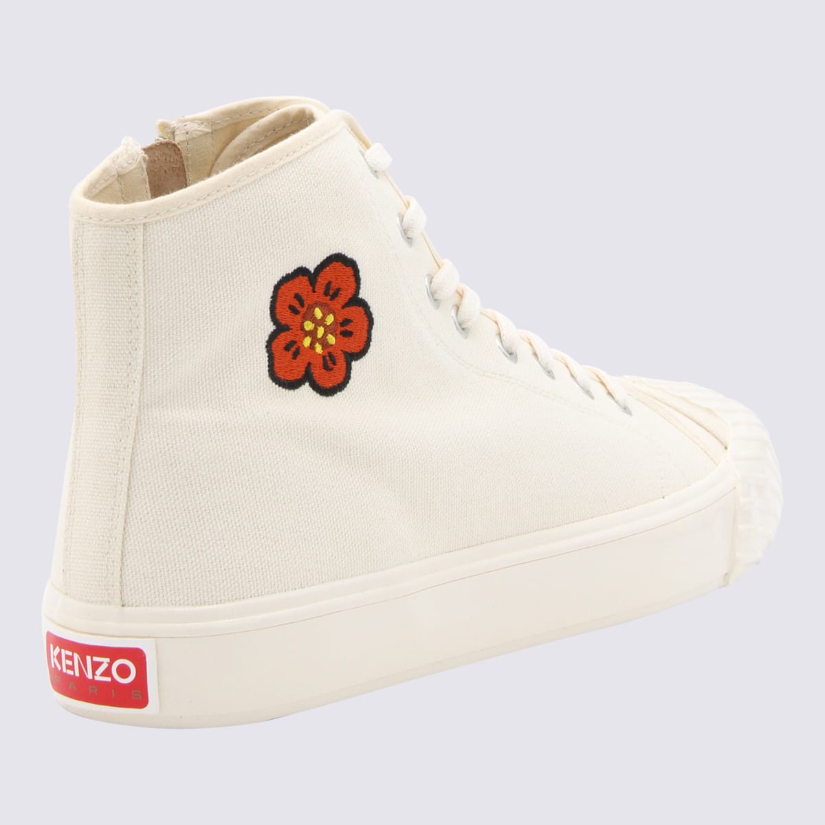 Shop Kenzo White Canvas Sneakers